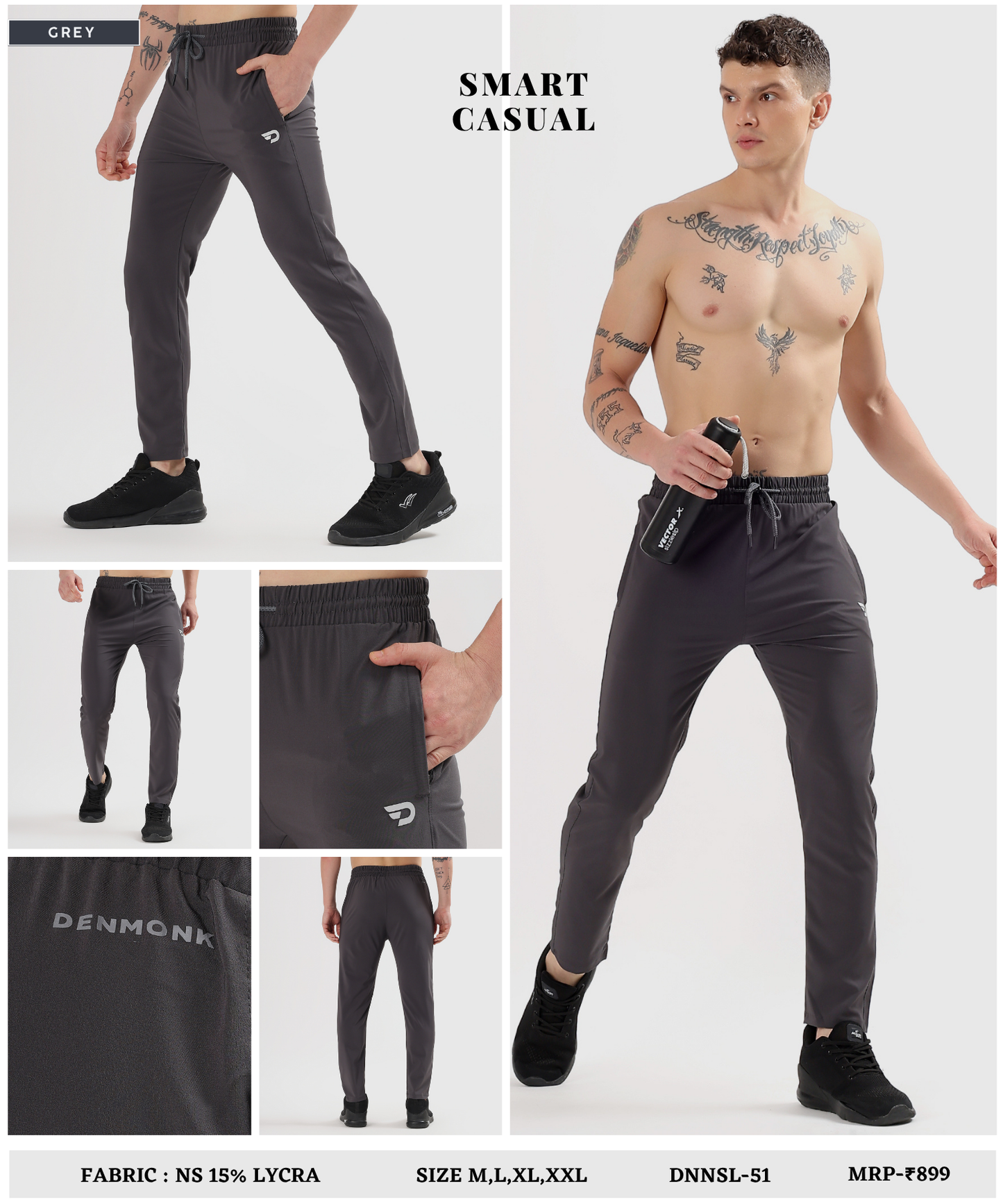 ActiveFlex Trackpant – Imported Ns Parachute Lycra (145 GSM, 20% Lycra)