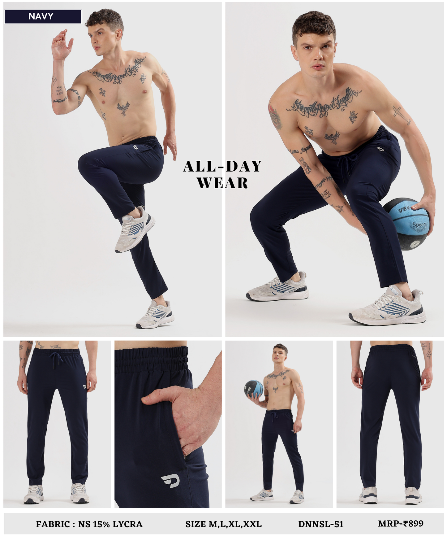 ActiveFlex Trackpant – Imported Ns Parachute Lycra (145 GSM, 20% Lycra)