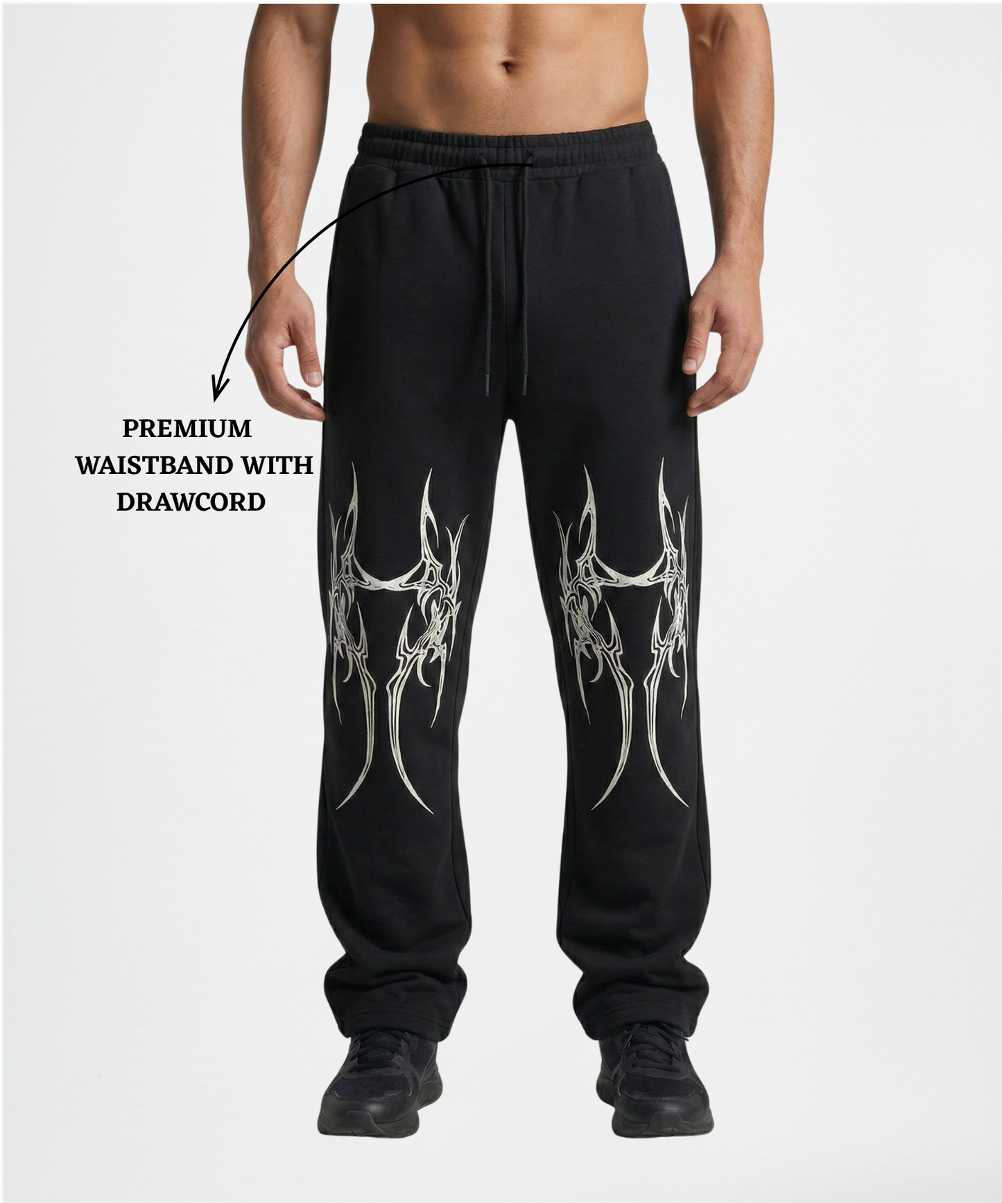 Men’s Premium Cotton Lycra Printed Track Pants (265 GSM) | Baggy Fit