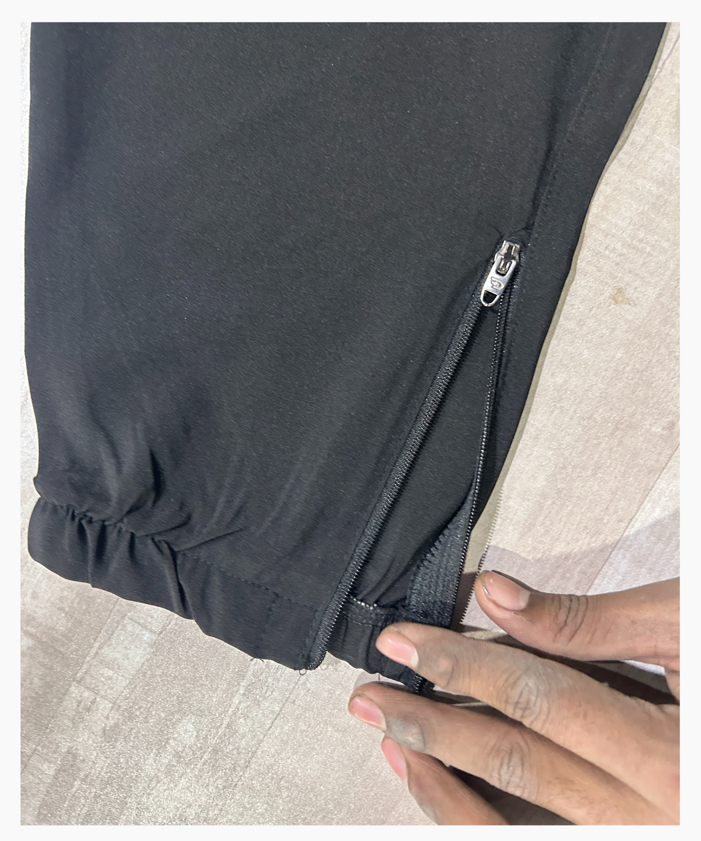 Imported NS Parachute Lycra TrackPant/ Lower (15% Lycra 145 GSM) Ankle Zipped