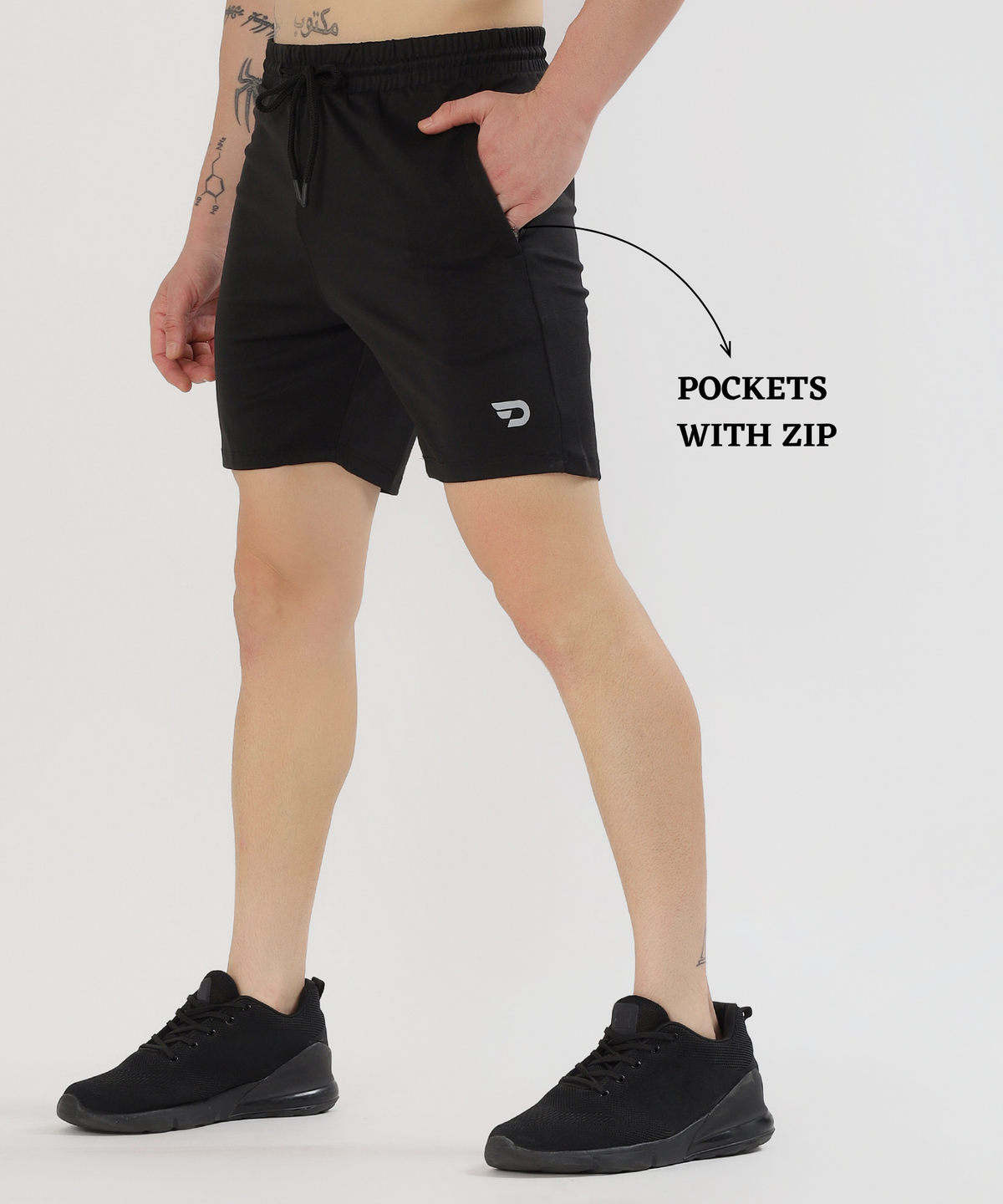 FlexZip Essential Shorts - Imported Poly Cotton Lycra Shorts (GSM 250) | DOD