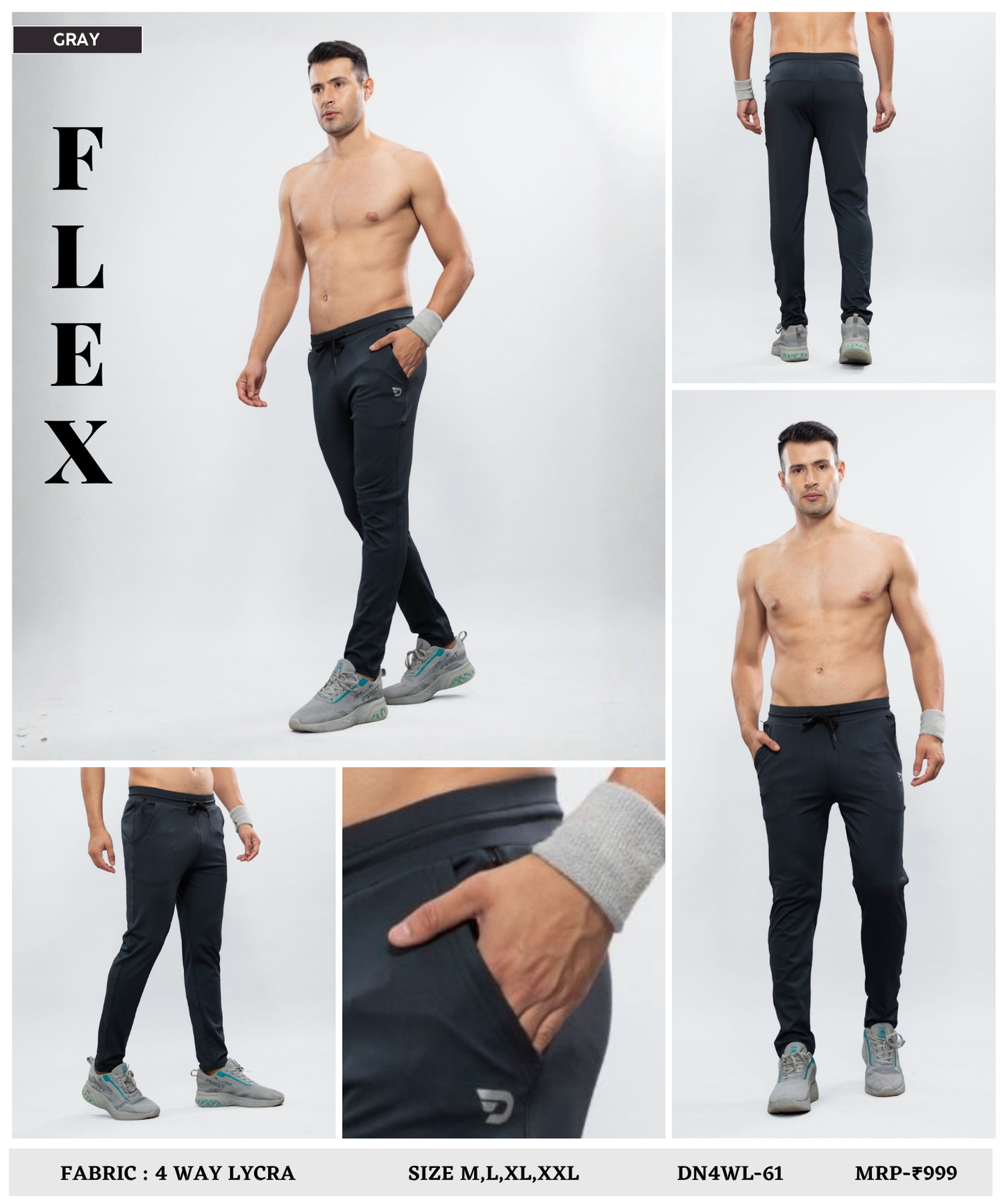 Cross Pocket Utility Trackpant – Imported 4Way Taiwan Lycra ( 280 GSM )