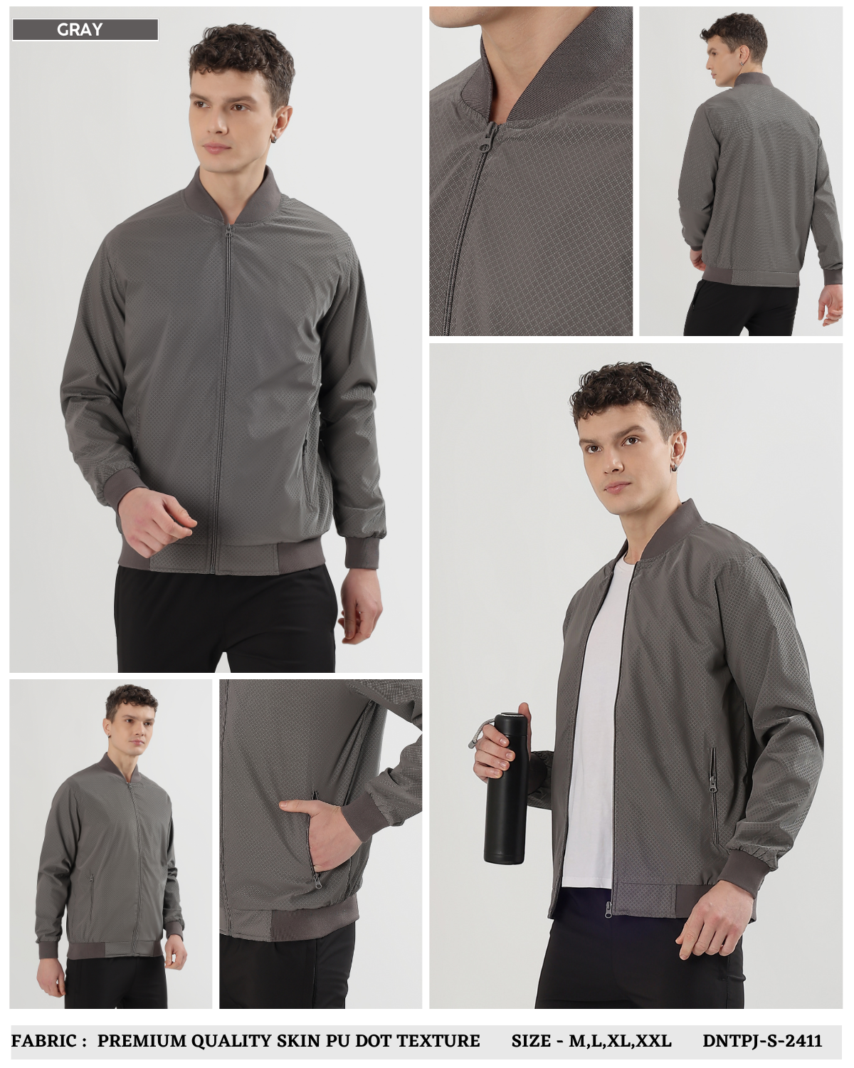 Premium Quality Skin PU Dot Texture Windcheater