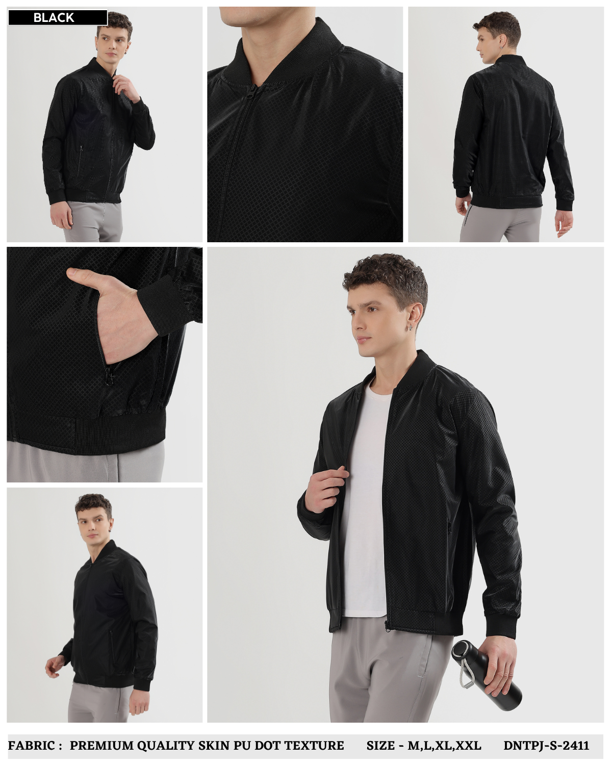 Premium Quality Skin PU Dot Texture Windcheater