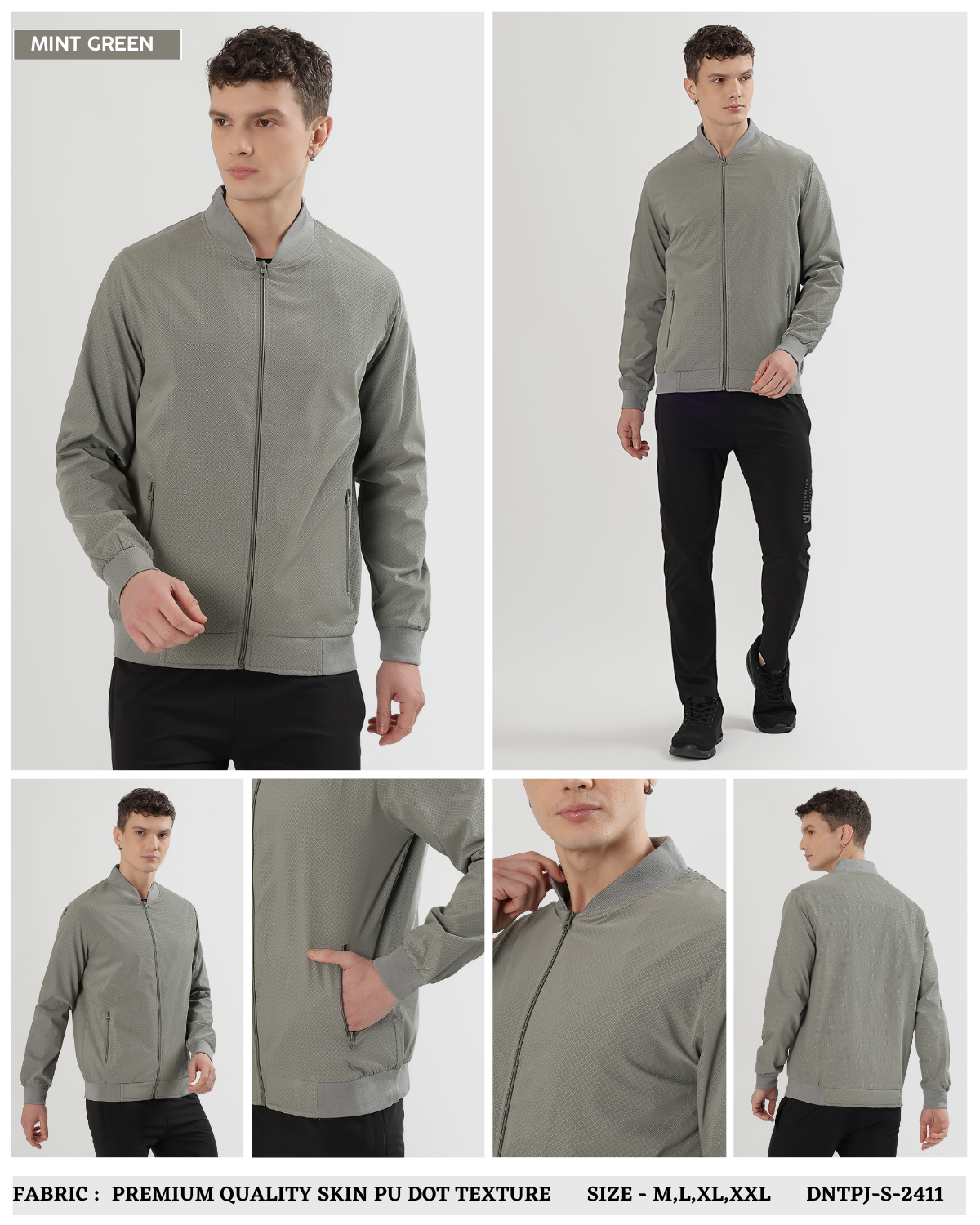 Premium Quality Skin PU Dot Texture Windcheater