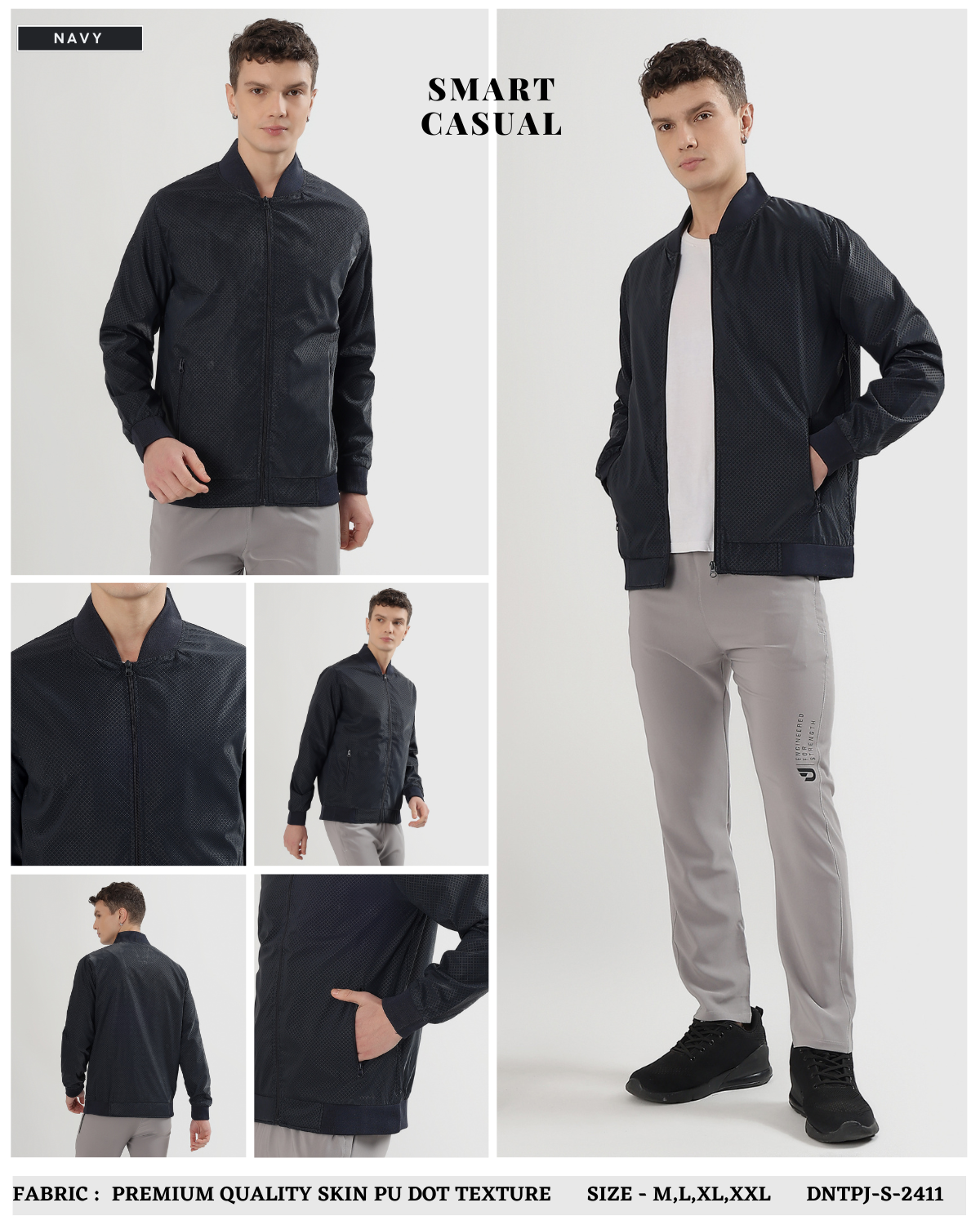 Premium Quality Skin PU Dot Texture Windcheater