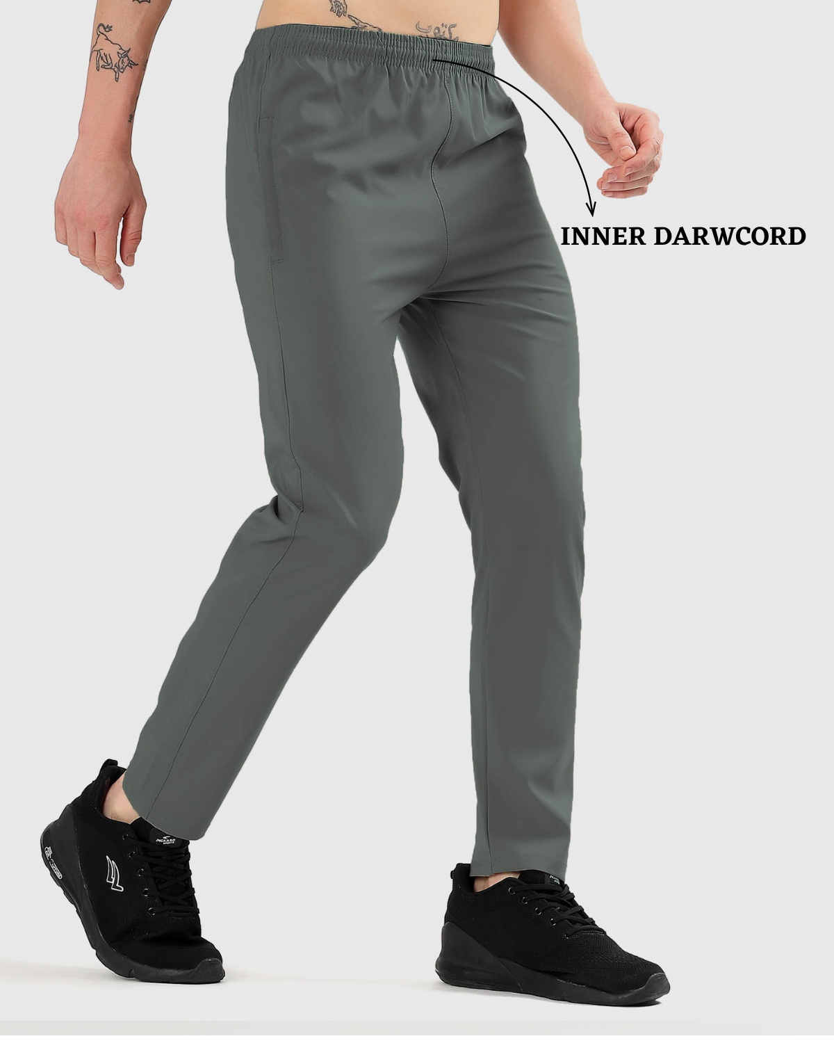 Denmonk Men's Imported Nylon Terry Lycra Track Pants | 180–190 GSM | Slim Fit