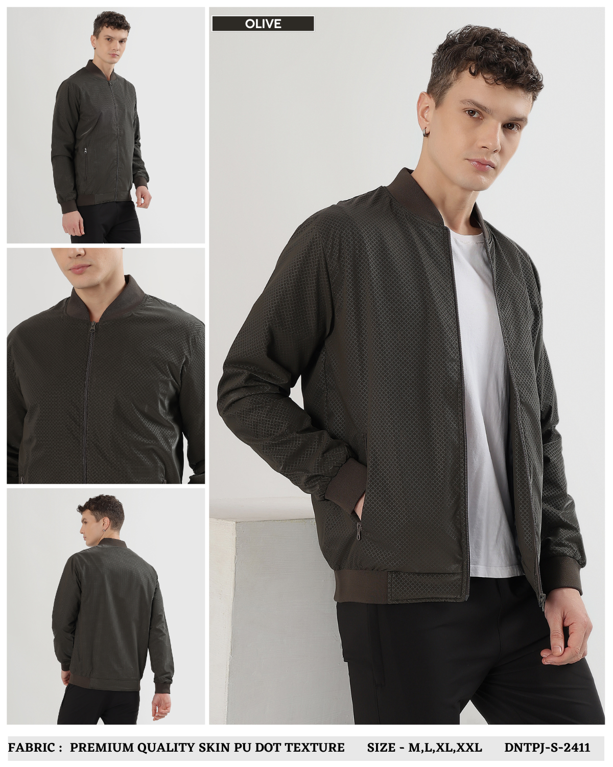 Premium Quality Skin PU Dot Texture Windcheater