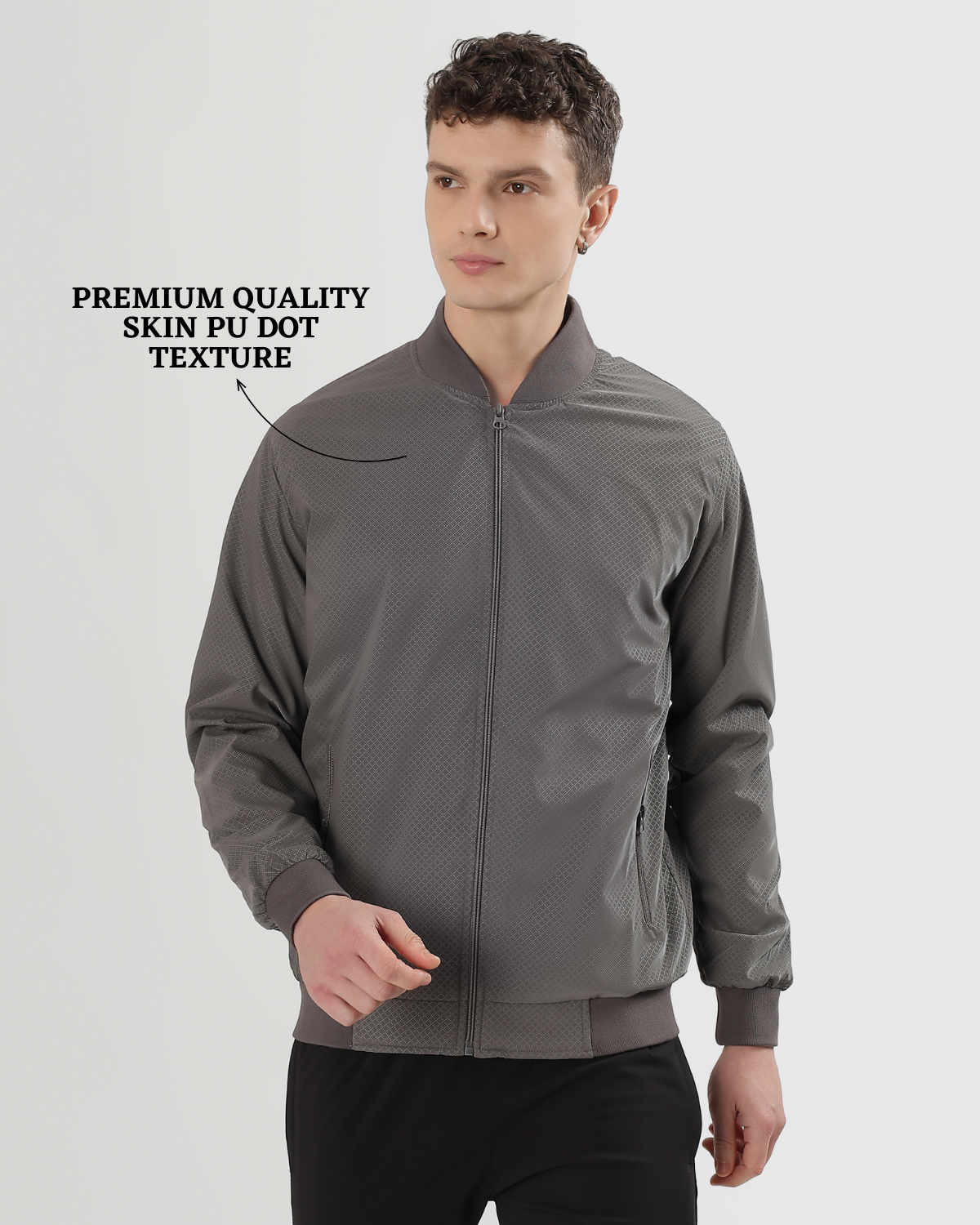 Premium Quality Skin PU Dot Texture Windcheater