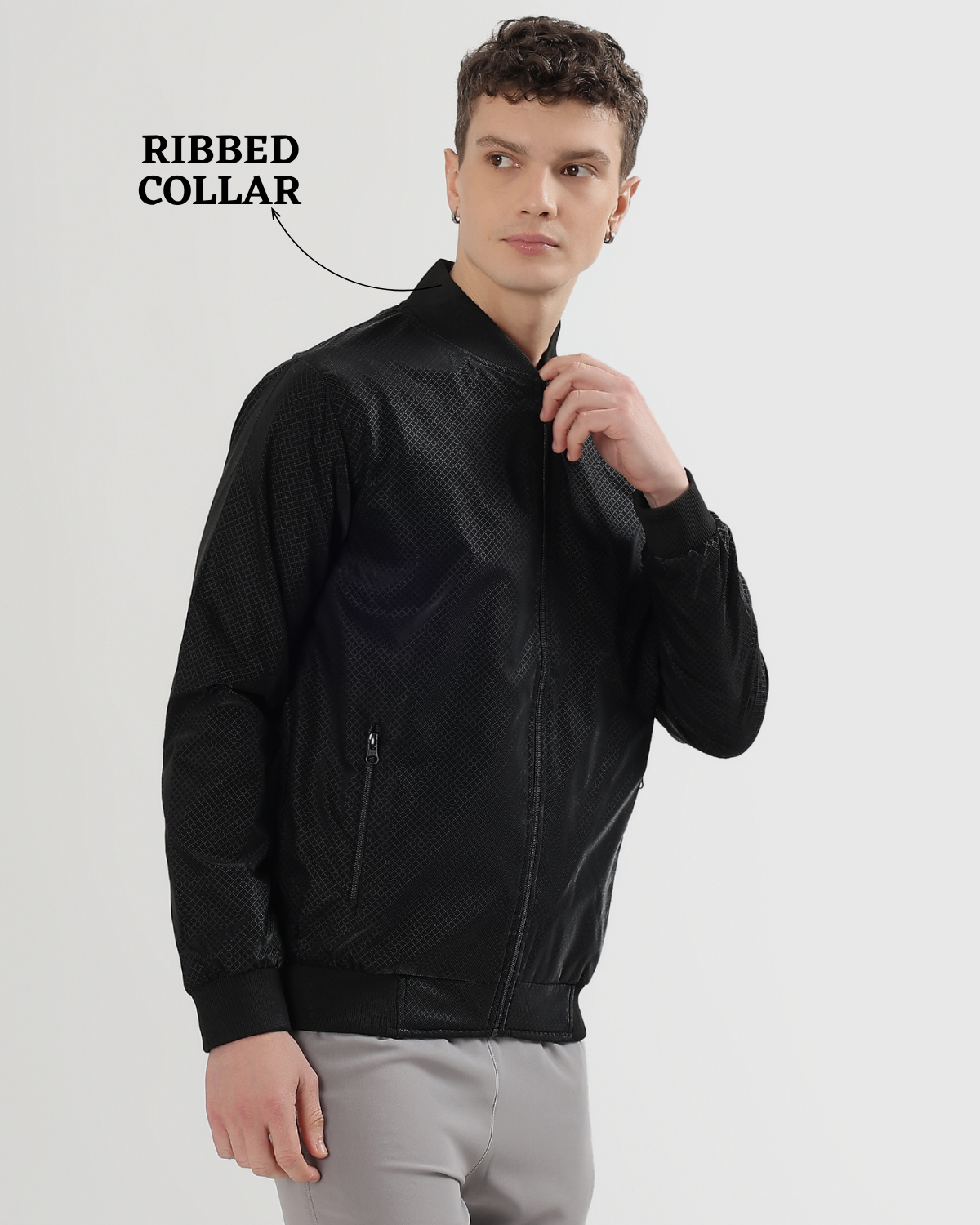 Premium Quality Skin PU Dot Texture Windcheater