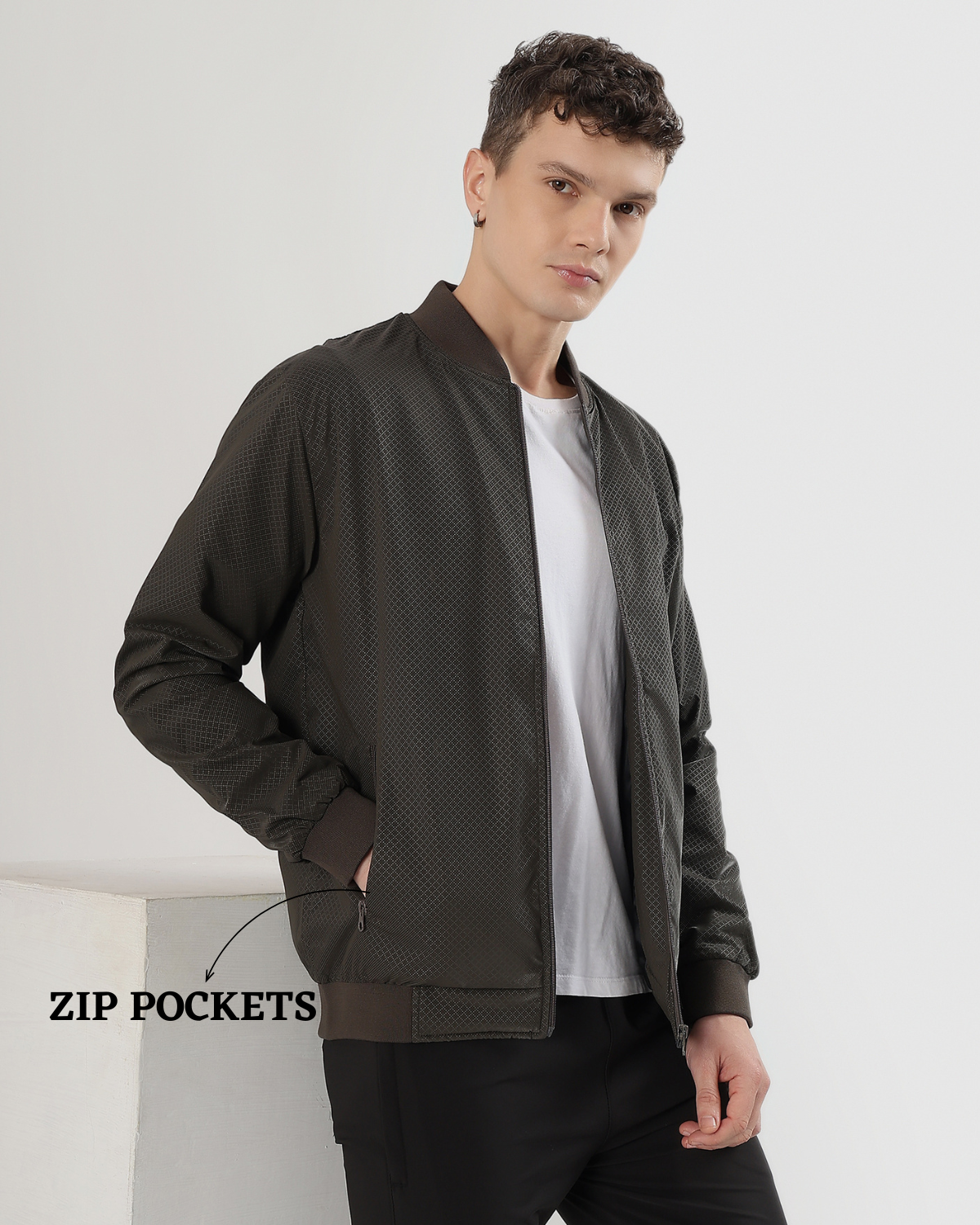 Premium Quality Skin PU Dot Texture Windcheater