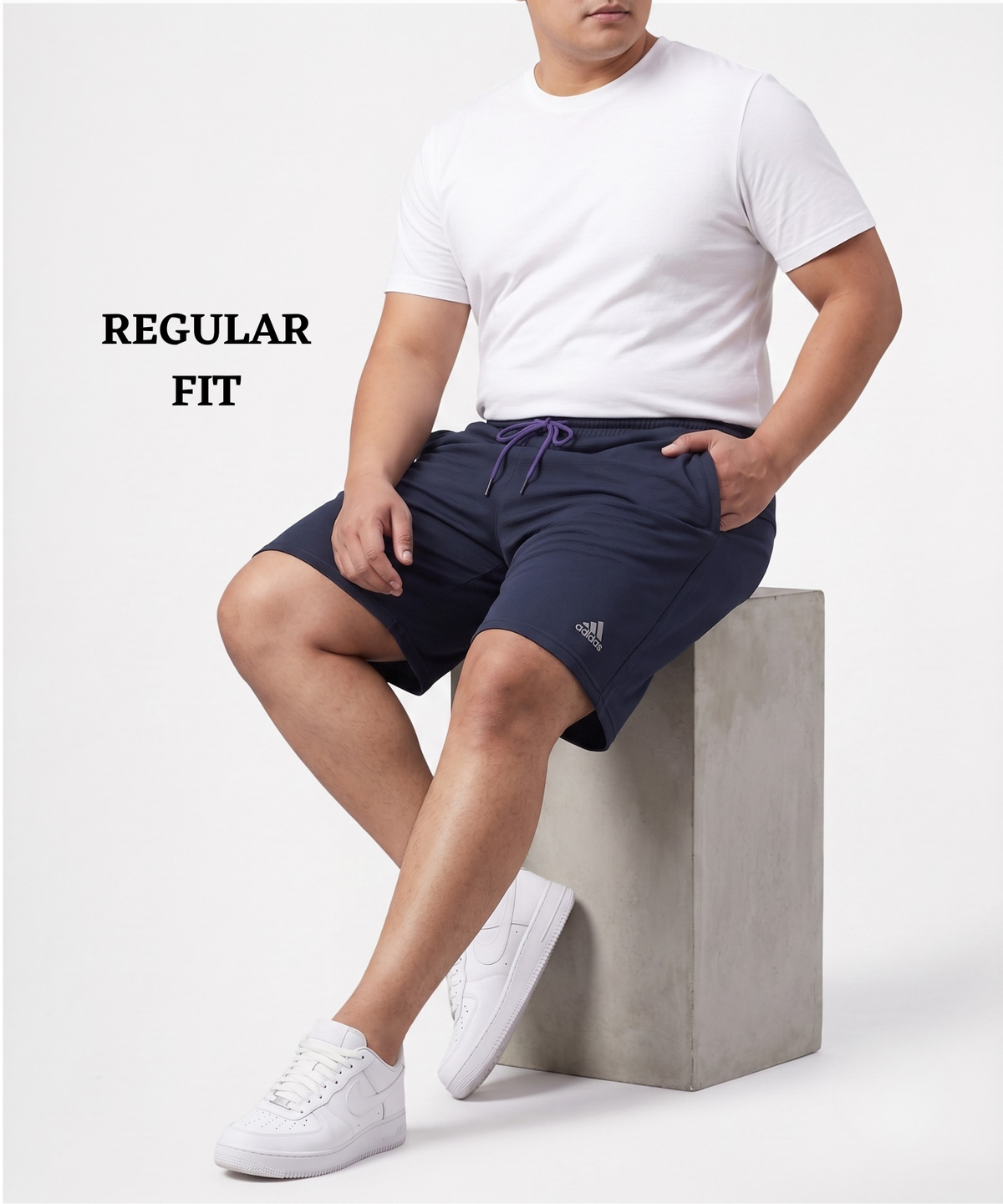 Imported Dobby Lycra Plus Size Shorts | GSM 250 | Regular Fit