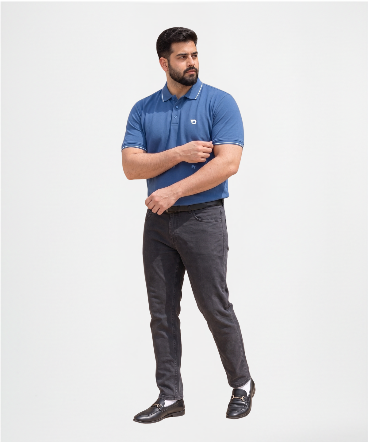 Denmonk Men's Imported Cotton Feel Matty Lycra Plus Size Polo T-Shirt | 220 GSM | Half Sleeve | Regular Fit