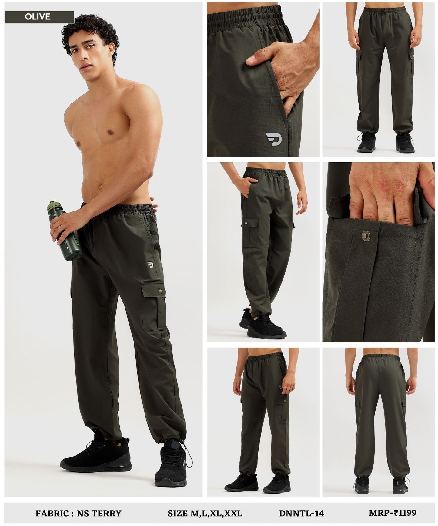 Utility Cargo Joggers - Imported Ns Terry Lycra Over Size Lower (GSM 180-190)