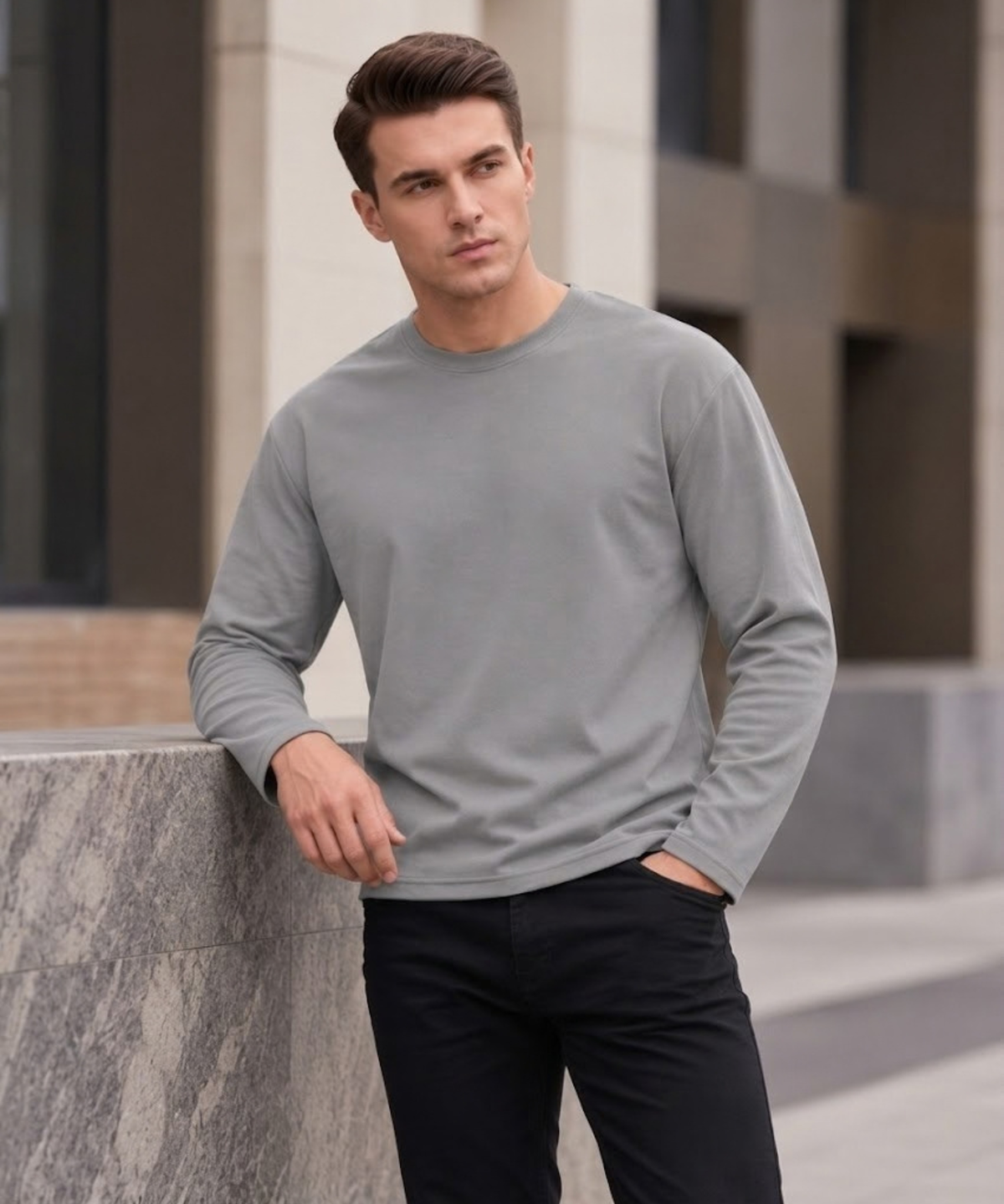 Men’s Premium Corduroy Cotton Feel Full Sleeve T-Shirt | 220 GSM | Oversized Boxy Fit