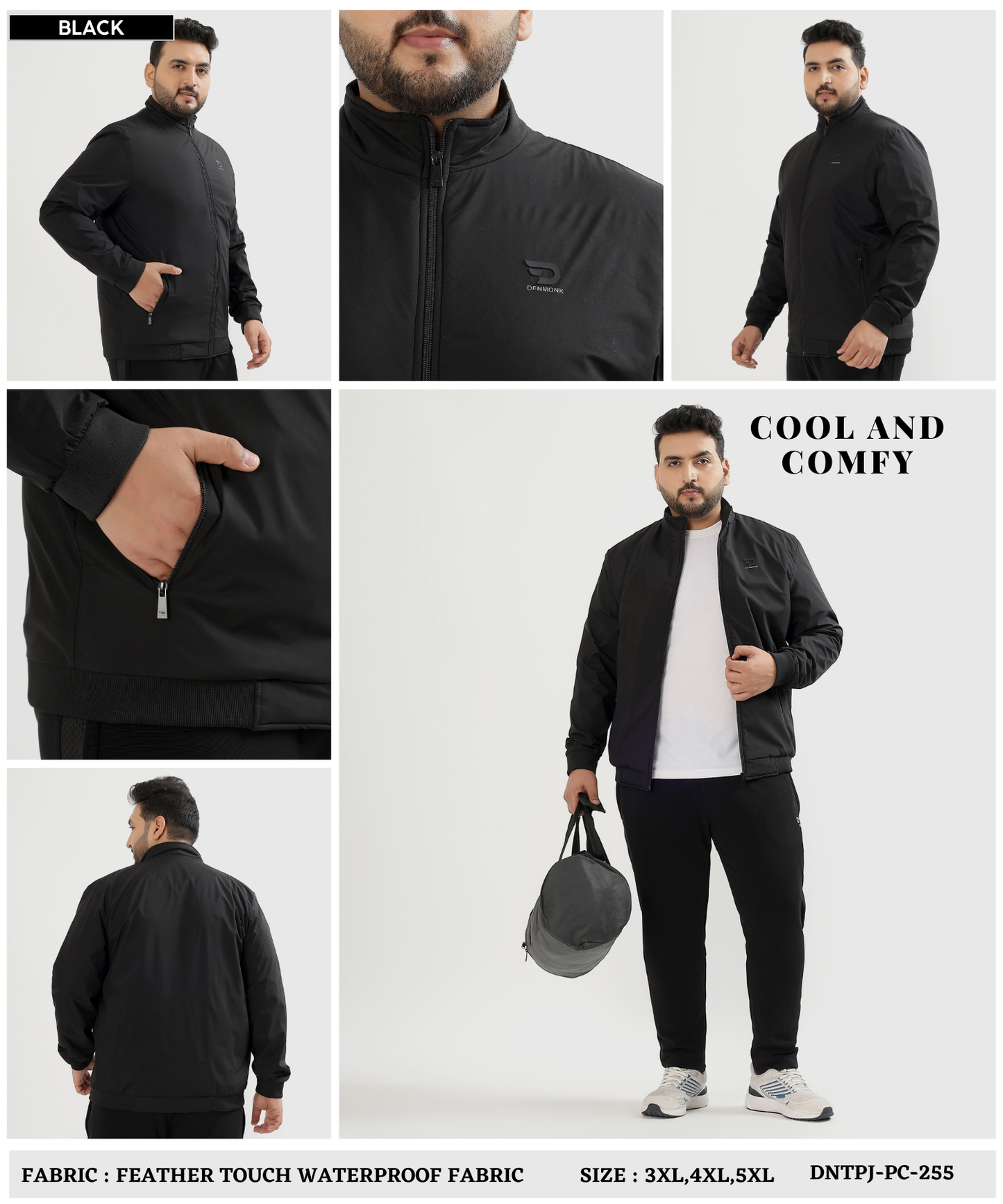 Imported Premium Quality Feather Touch Plus Size Waterproof Fabric Jacket (GSM 350)