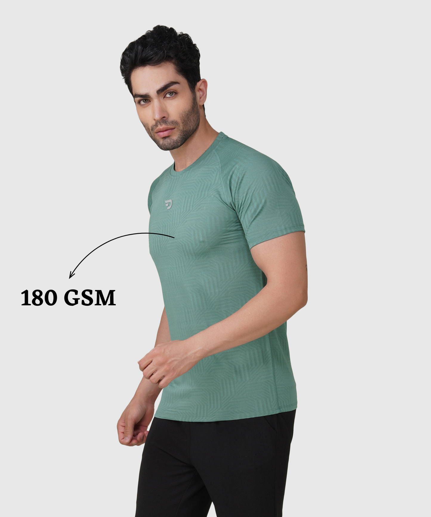 Men’s Jacquard Lycra Half- Sleeve T-shirt - Imported Jacquard Lycra (GSM 180-190)