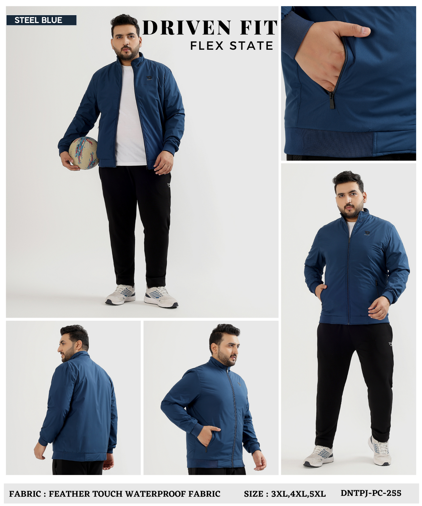 Imported Premium Quality Feather Touch Plus Size Waterproof Fabric Jacket (GSM 350)