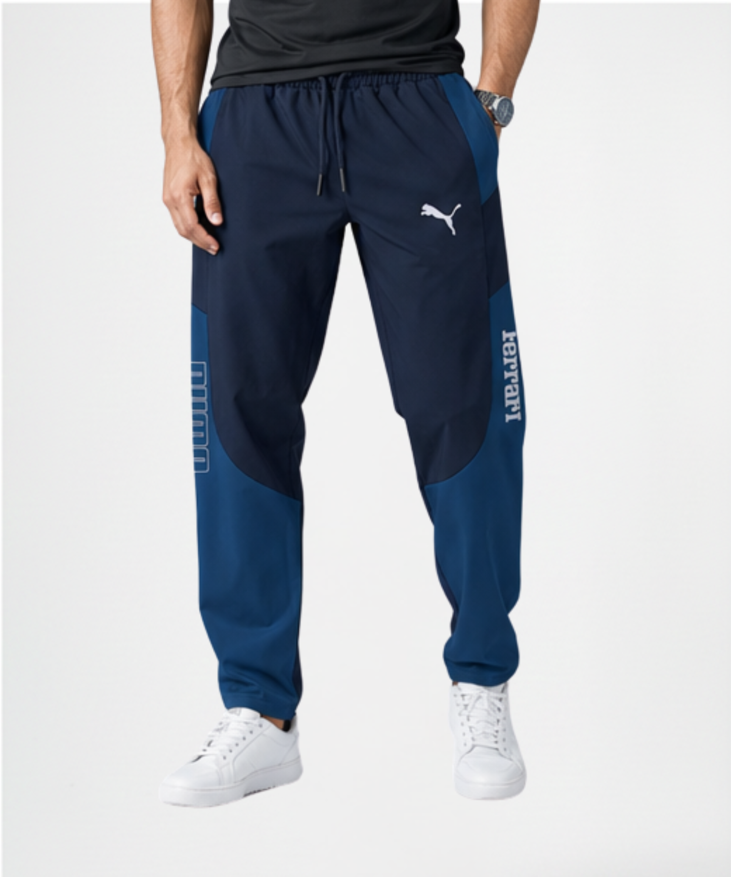Imported Ns Parachute Lycra Lower (15% Lycra 145 GSM)| Color Block Design