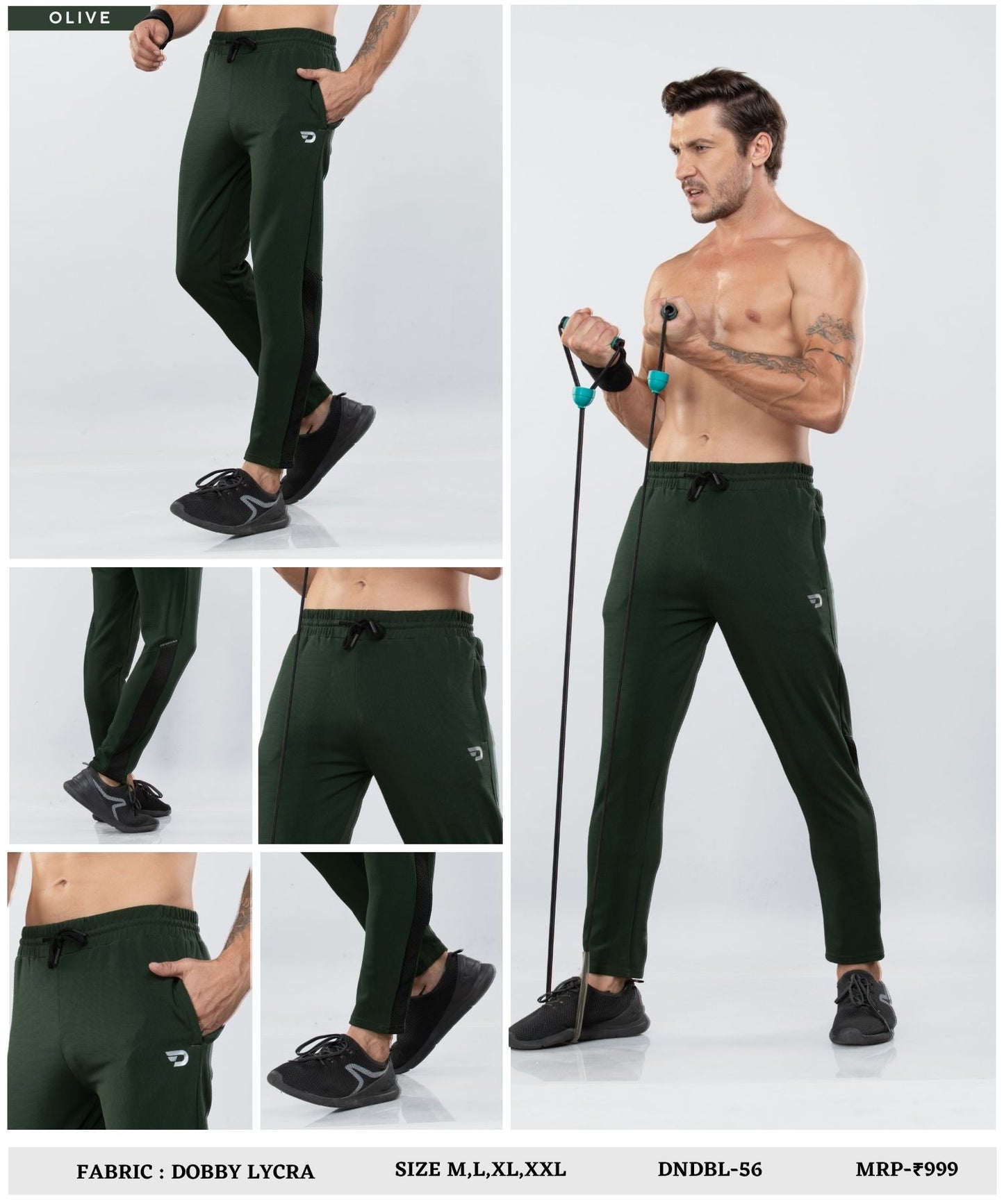 Bugdot Patch Detail Trackpant – Imported Dobby Lycra | 280 GSM | Slim Fit