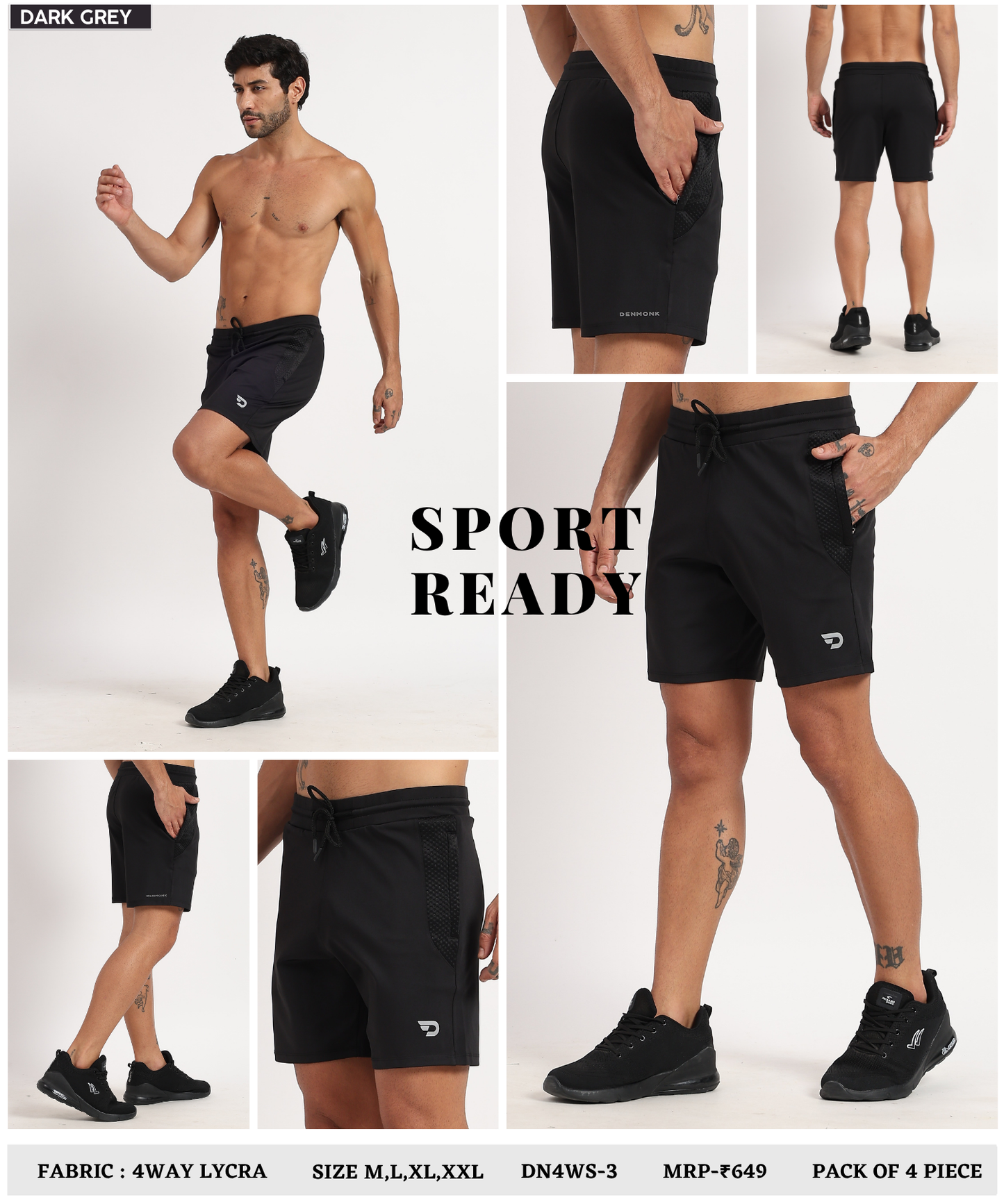 Imported 4way Taiwan Lycra Shorts (GSM 260)