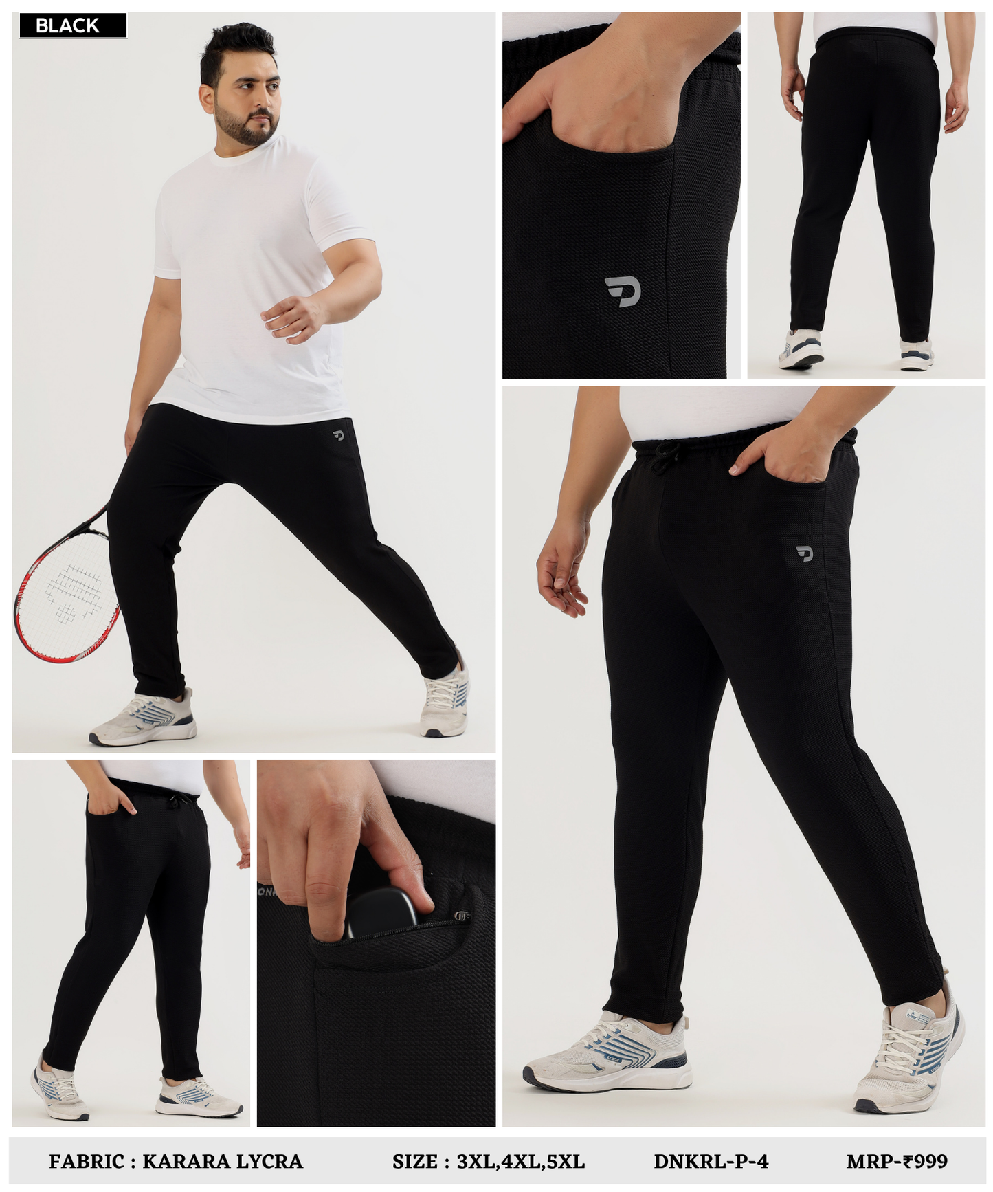 KararaFlex TrackPant - Imported Karara Lycra Plus Size Lower (GSM 260)