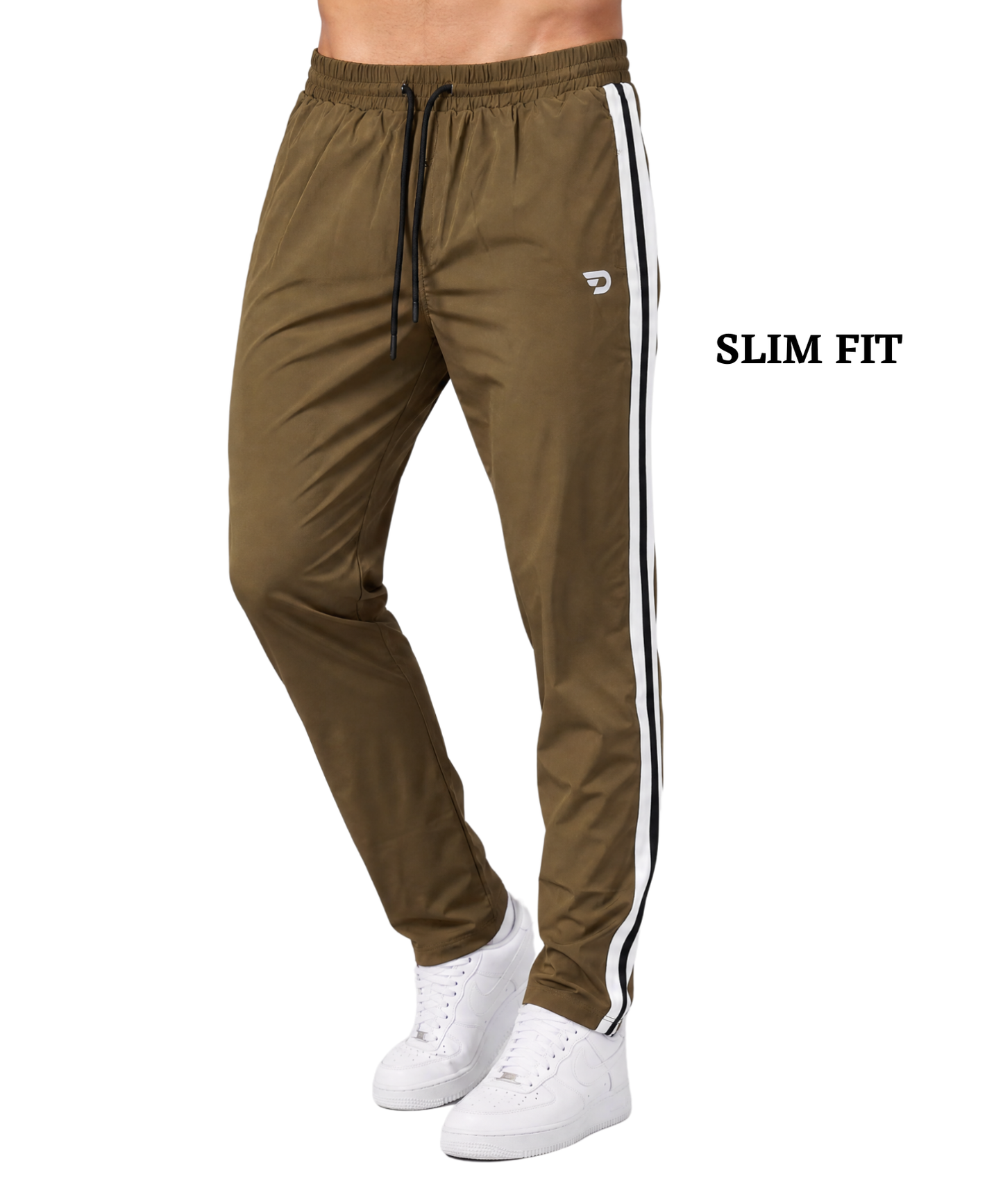Men's Imported NS Parachute Lycra Track Pants | 20% Lycra 145 GSM | Contrast with Side Stripe | Slim Fit