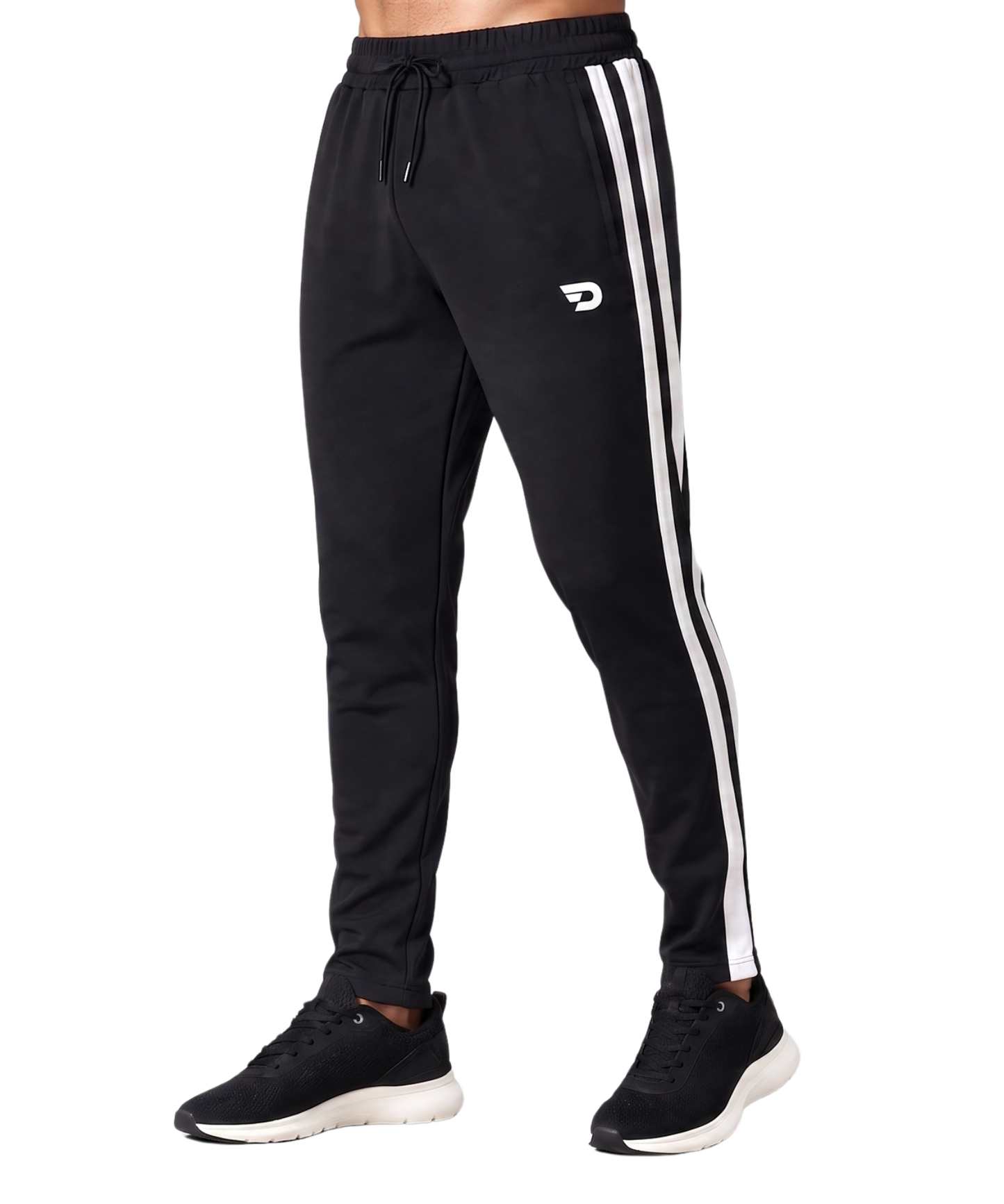 Men's Imported NS Parachute Lycra Track Pants | 20% Lycra 145 GSM | Contrast with Side Stripe | Slim Fit
