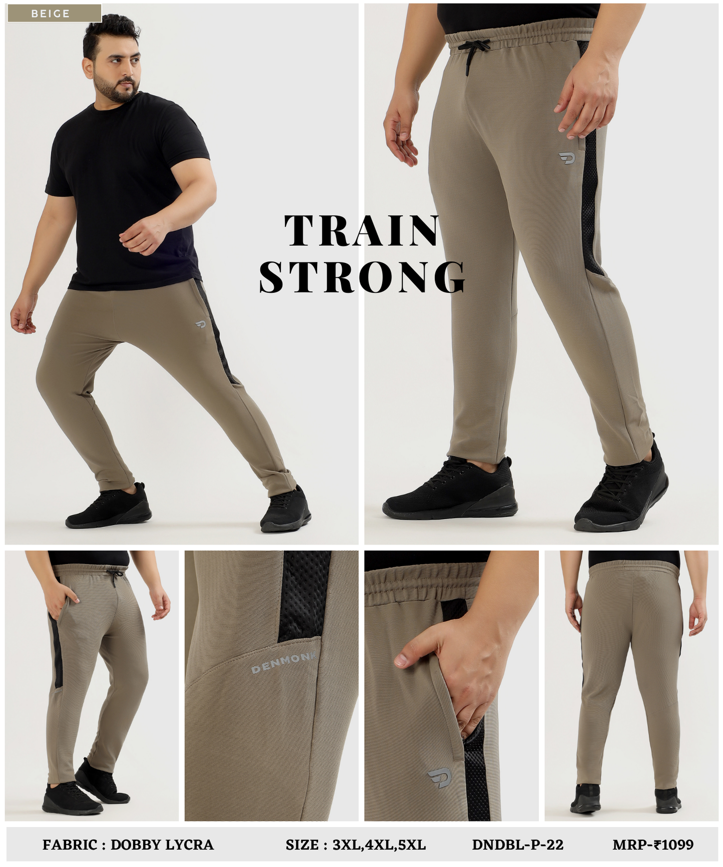 DuraFit Trackpant - Imported Dobby Lycra Plus Size Lower (GSM 280)