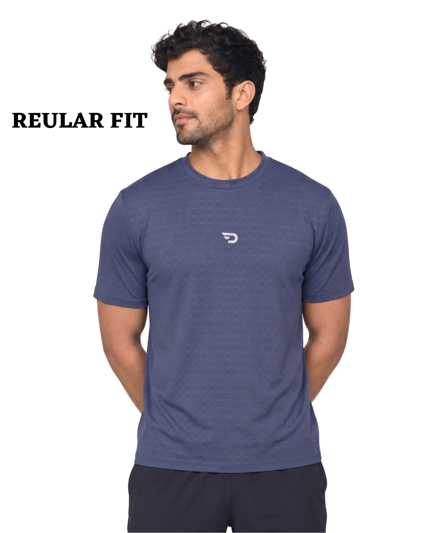 Imported Mesh Jacquard Lycra Sports T-Shirt for Men | 170 GSM | Regular Fit