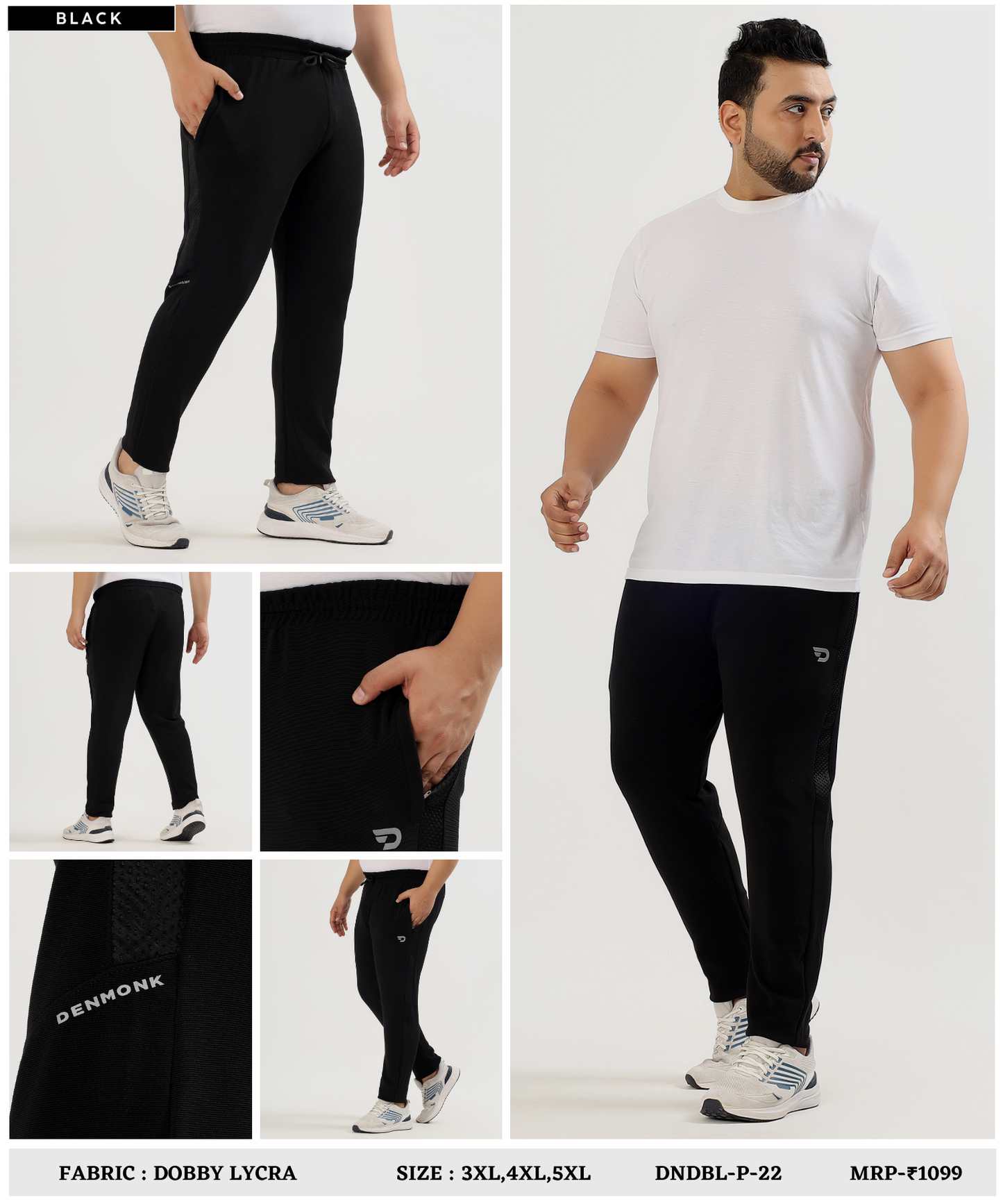 DuraFit Trackpant - Imported Dobby Lycra Plus Size Lower (GSM 280)