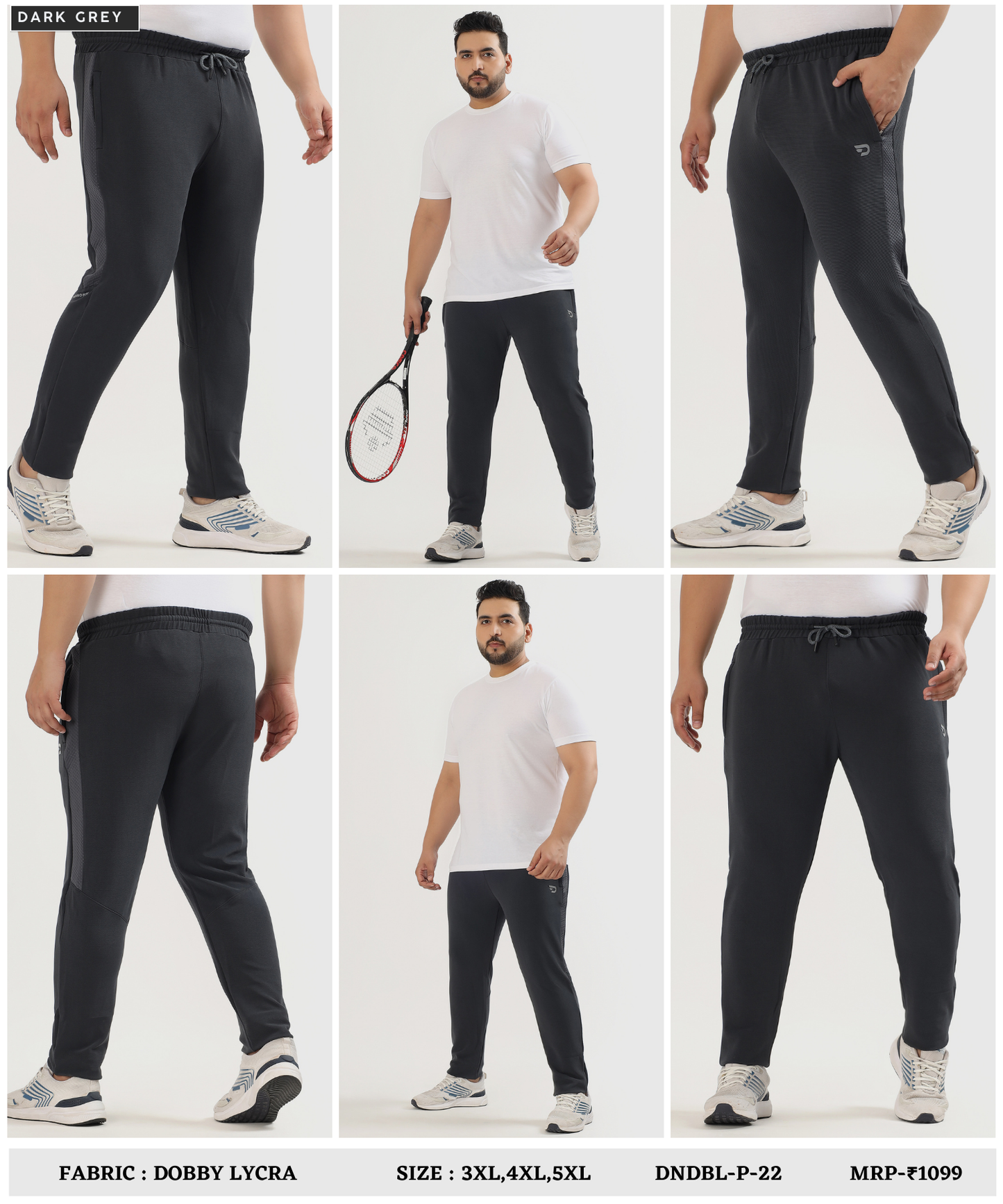 DuraFit Trackpant - Imported Dobby Lycra Plus Size Lower (GSM 280)