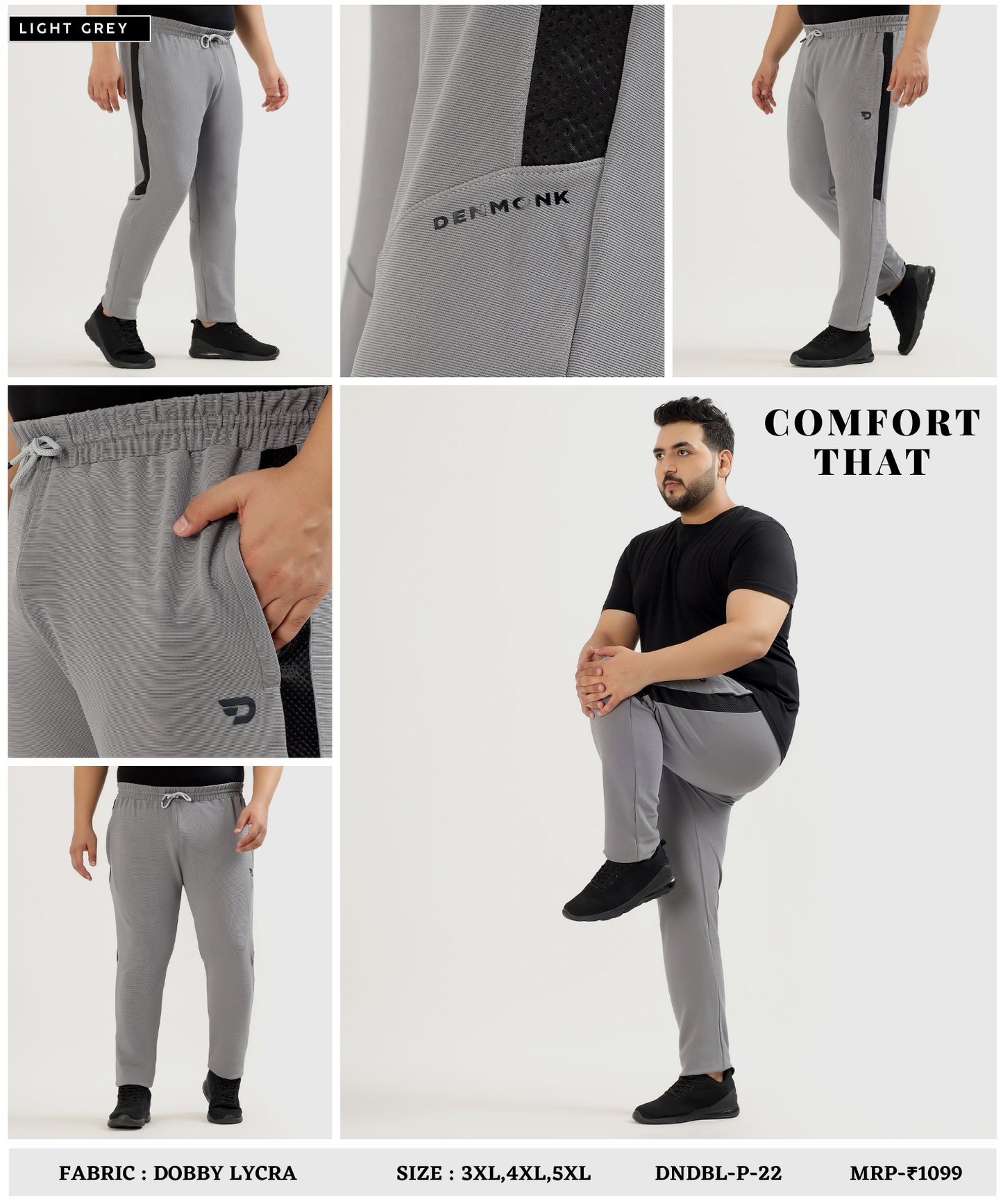DuraFit Trackpant - Imported Dobby Lycra Plus Size Lower (GSM 280)