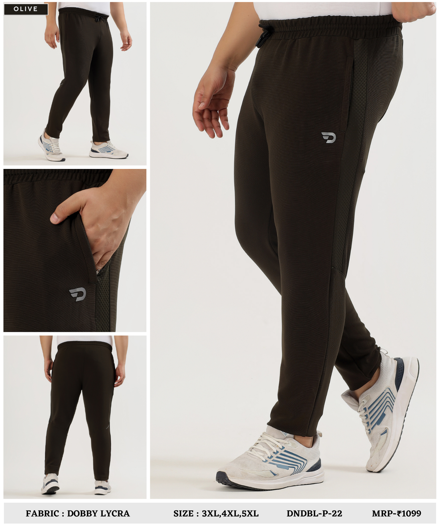 DuraFit Trackpant - Imported Dobby Lycra Plus Size Lower (GSM 280)