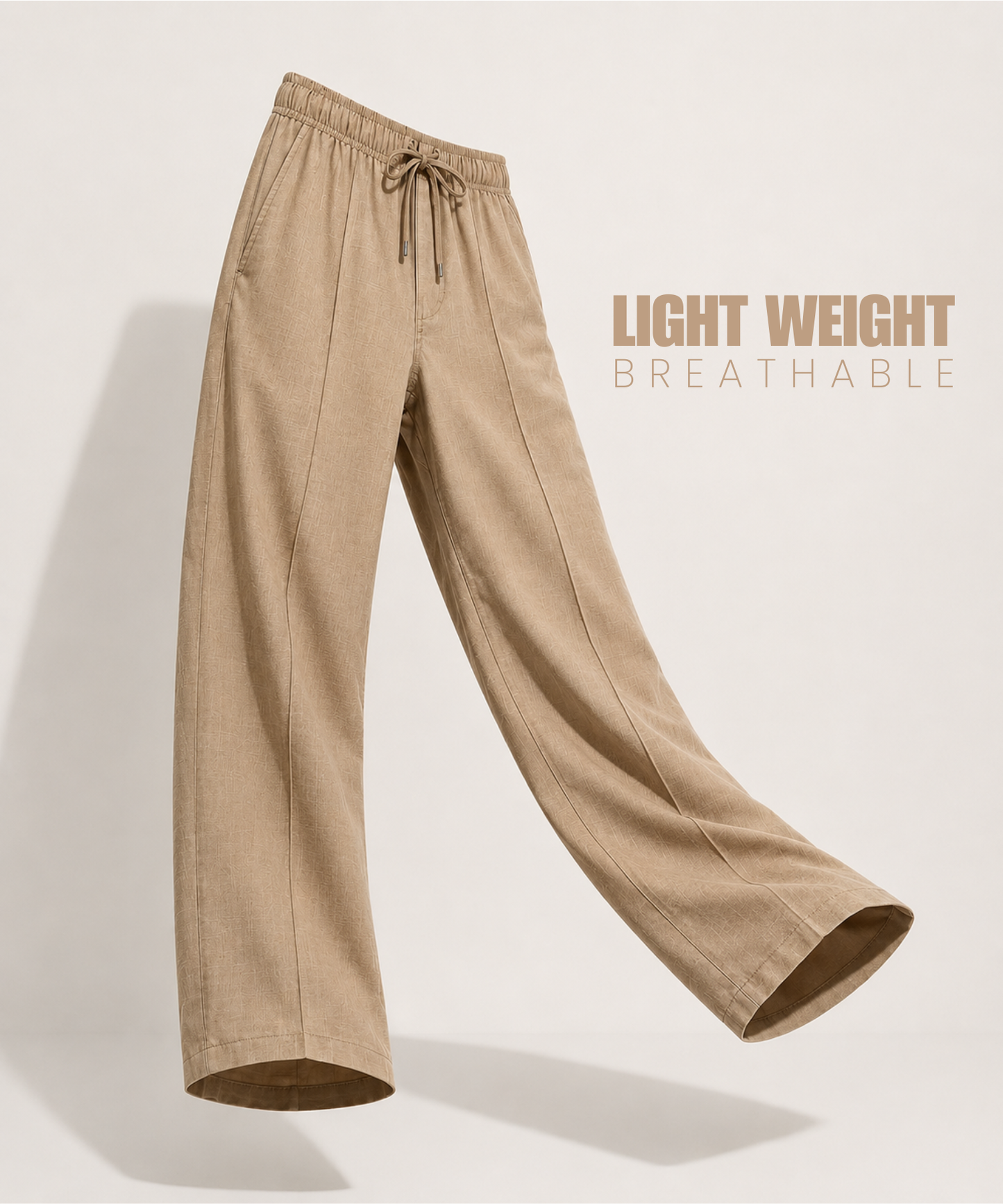 Men's Premium Cotton Linen Self Drawstring Casual Trackpants – Comfort Fit with Tailored Pin tuckCrease