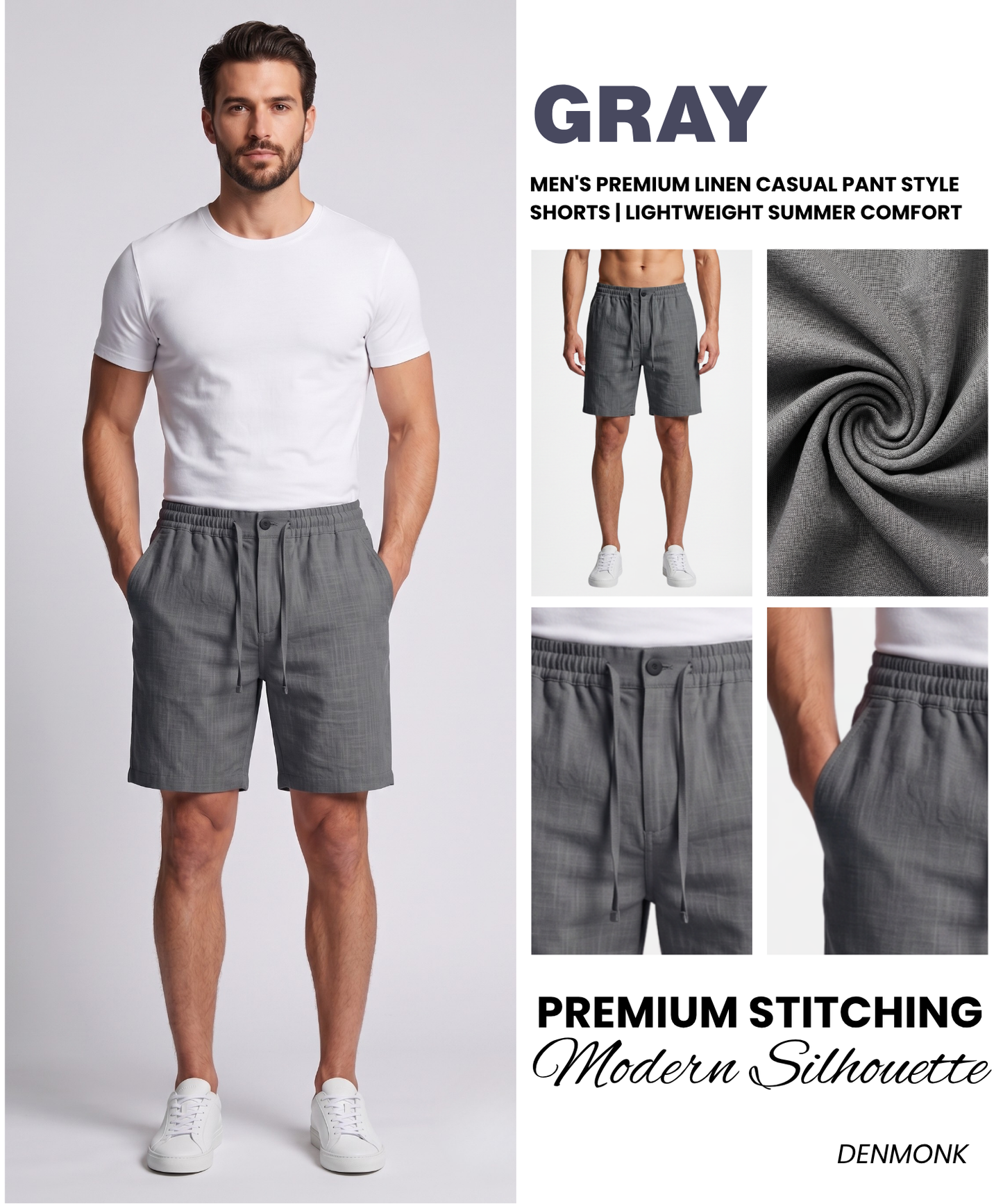 Men's Premium Linen Pant Style Shorts | Lightweight Summer Comfort