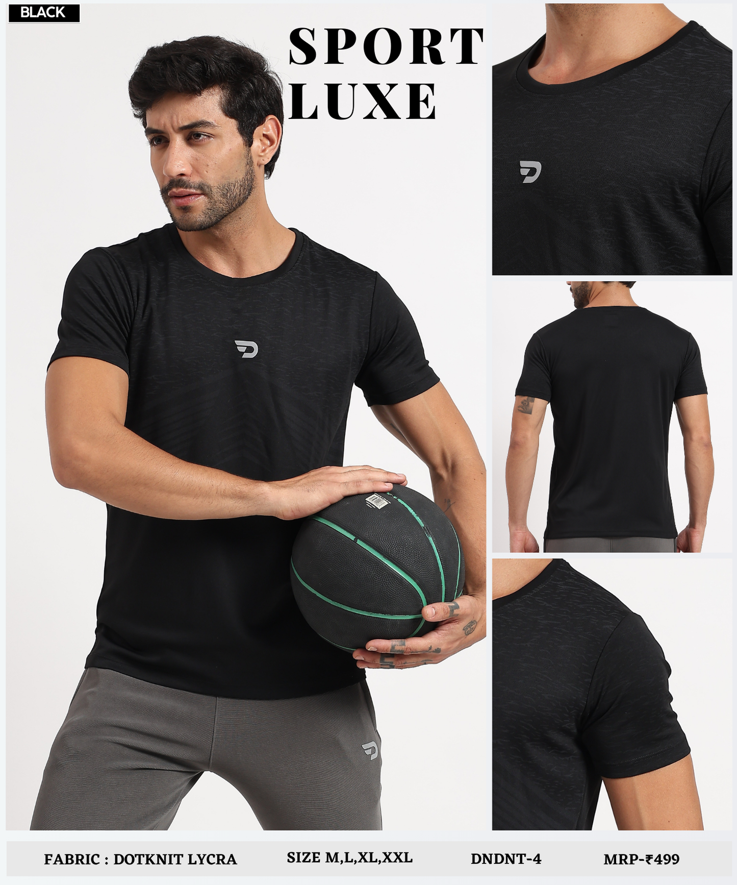 Sports T-Shirt - Imported Dotnit Lycra(GSM 180)