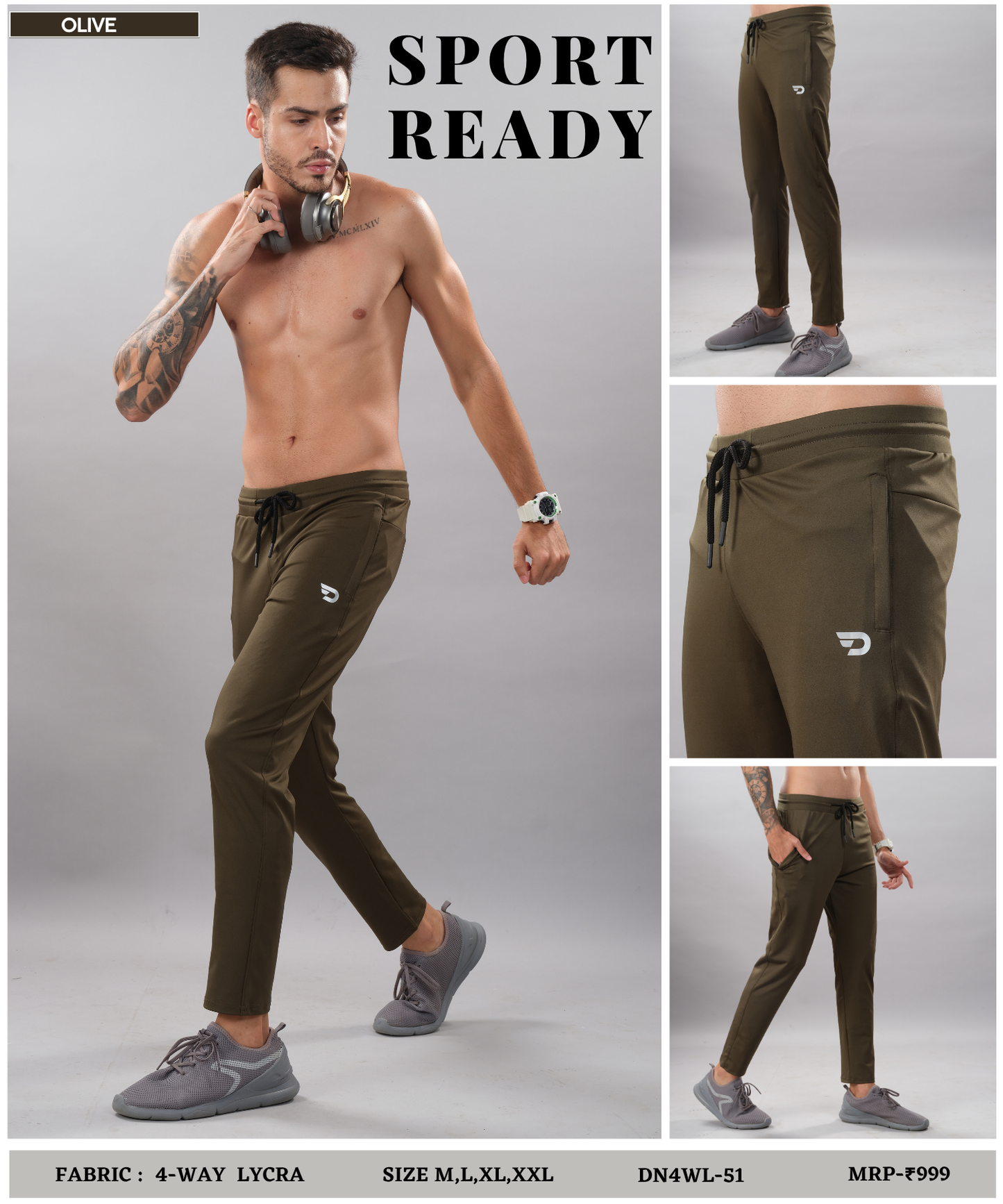 Power Trackpant - Imported 4way Taiwan Lycra Lower (GSM 280)