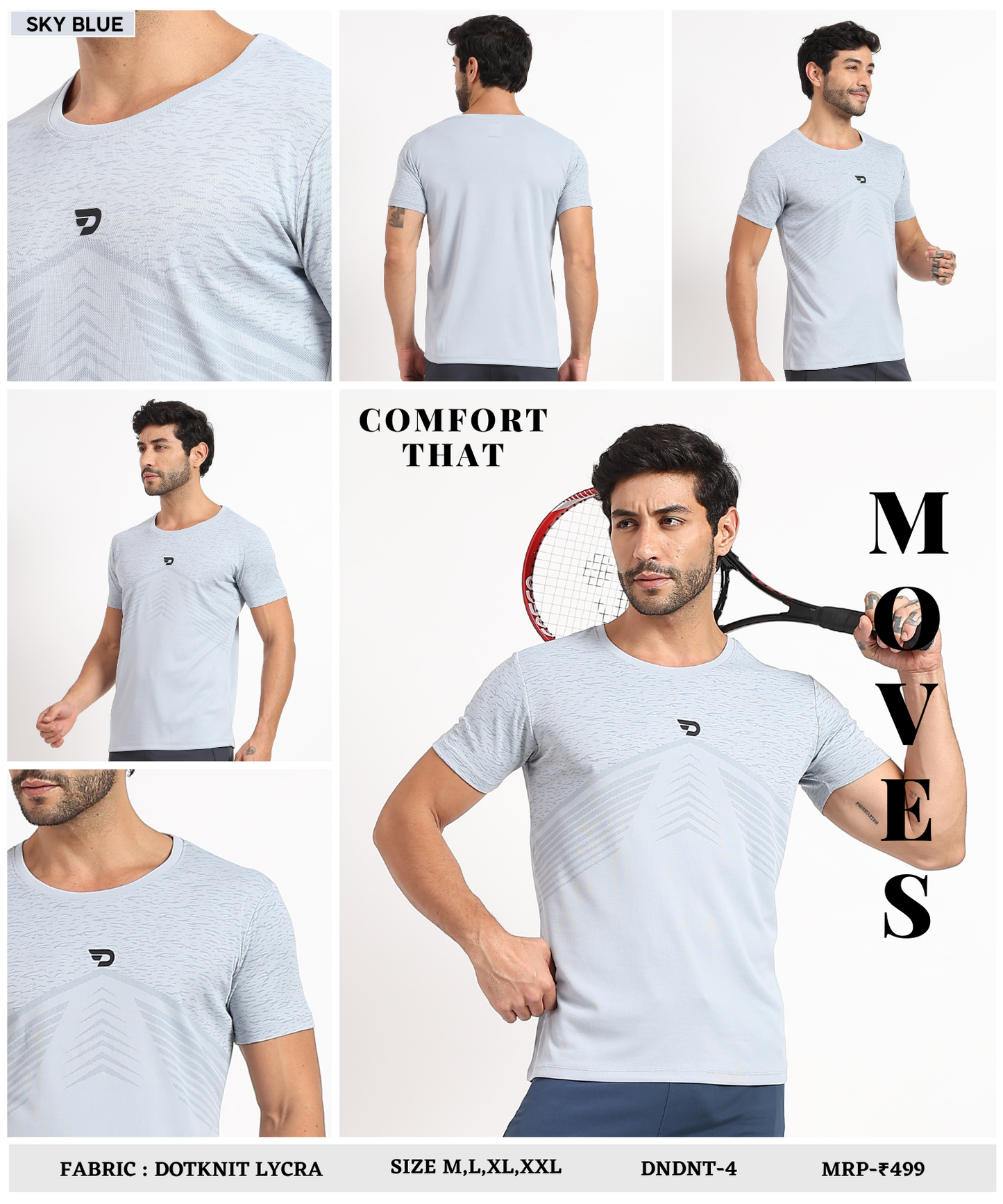 Sports T-Shirt - Imported Dotnit Lycra(GSM 180)