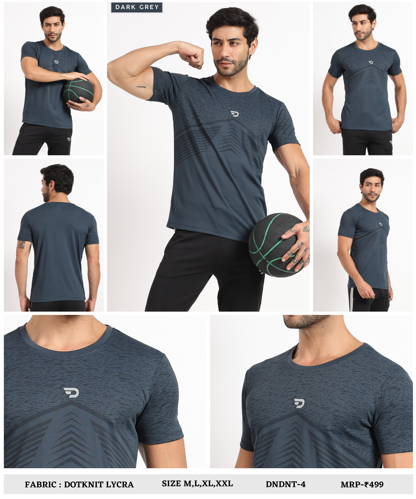 Sports T-Shirt - Imported Dotnit Lycra(GSM 180)