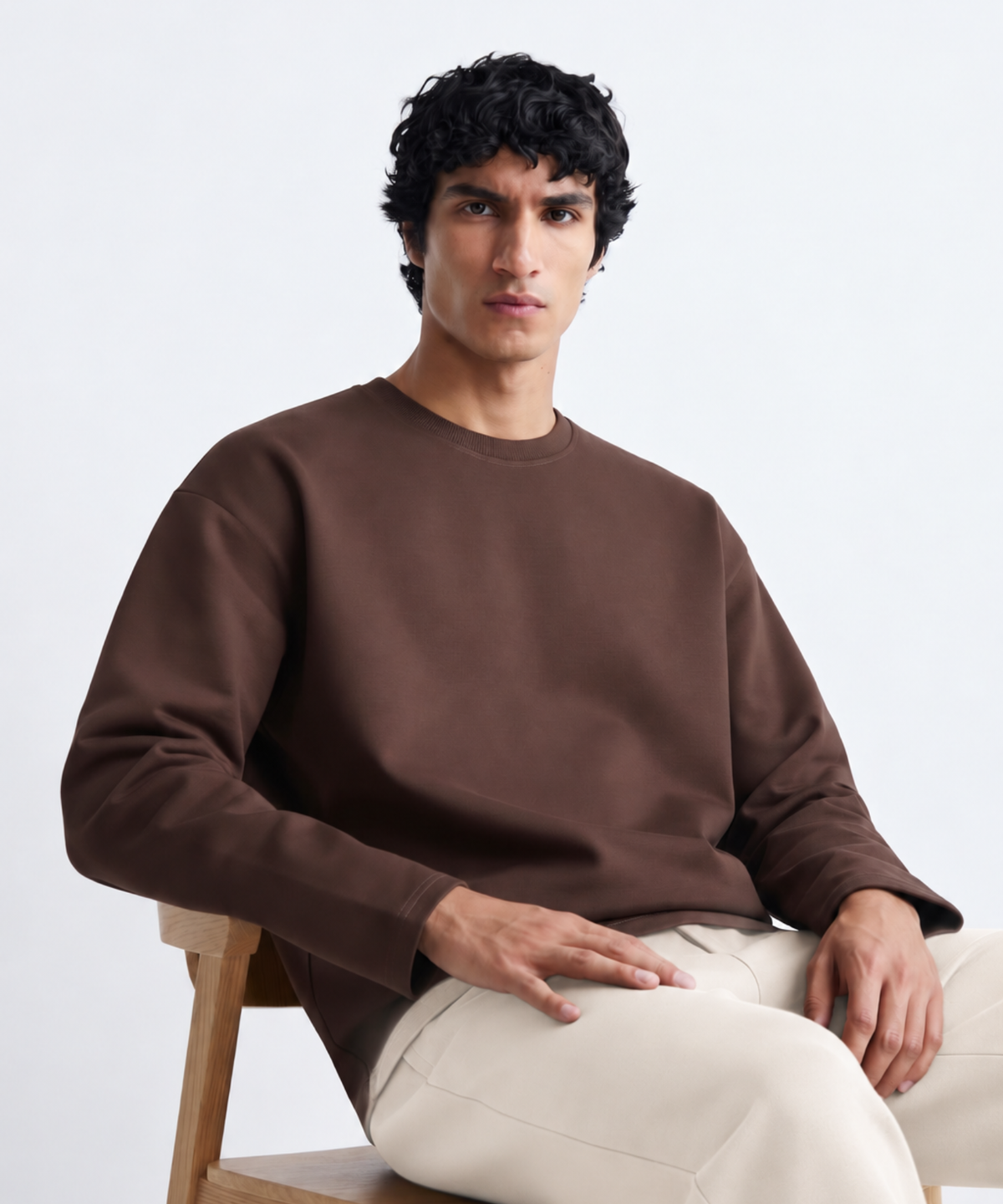 Denmonk Men's Imported Cotton Feel Fleece Full Sleeve SweatShirt | 380 GSM | Boxy Fit