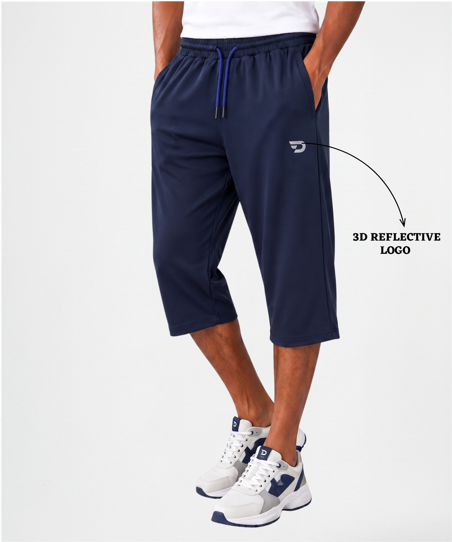 Men's Premium Imported Dobby Lycra Capri | 250 GSM | Both Side Zip Pockets | Regular Fit