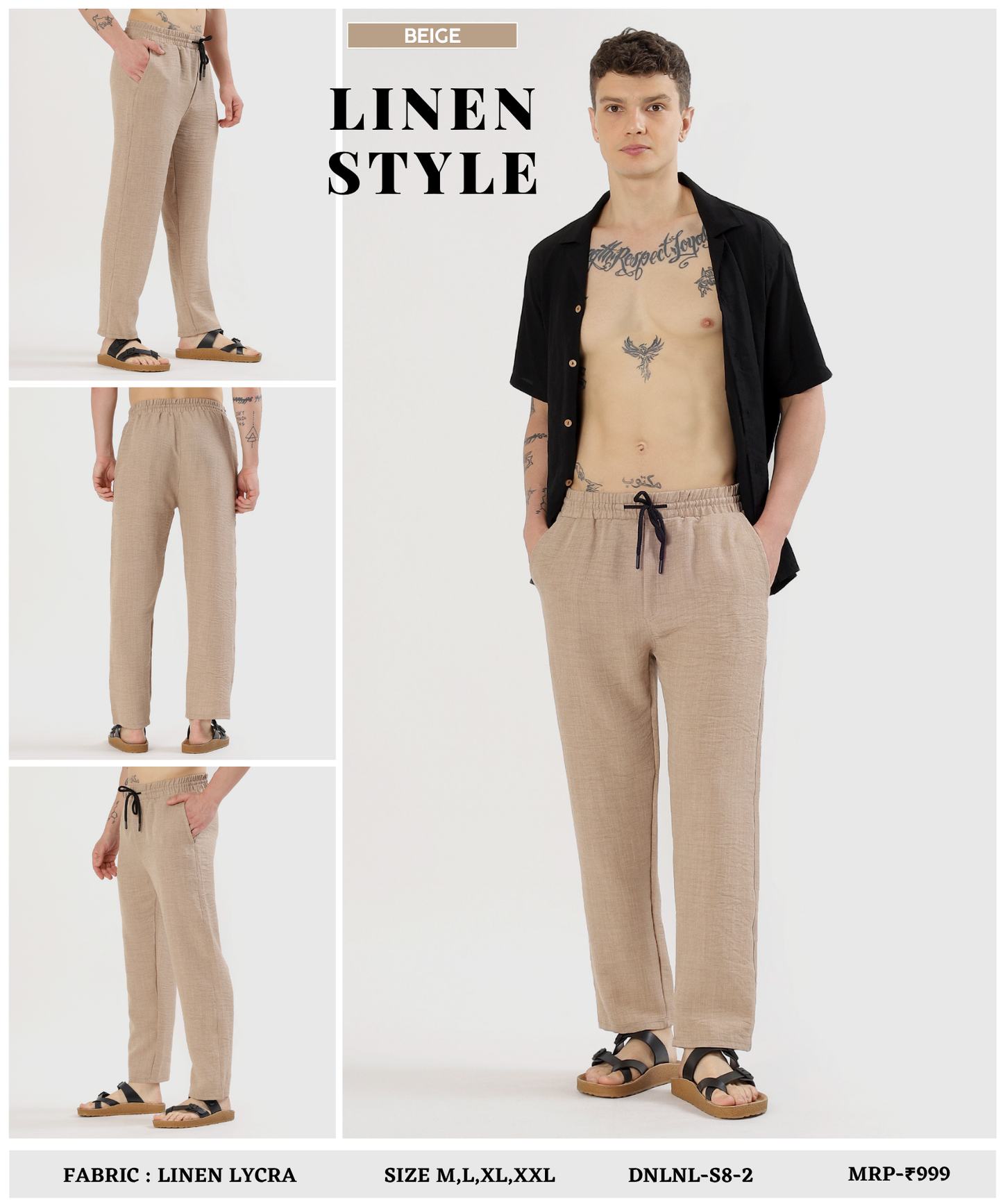 LinenEase Relax Pant - Imported Linen Lycra Lower (GSM 180)