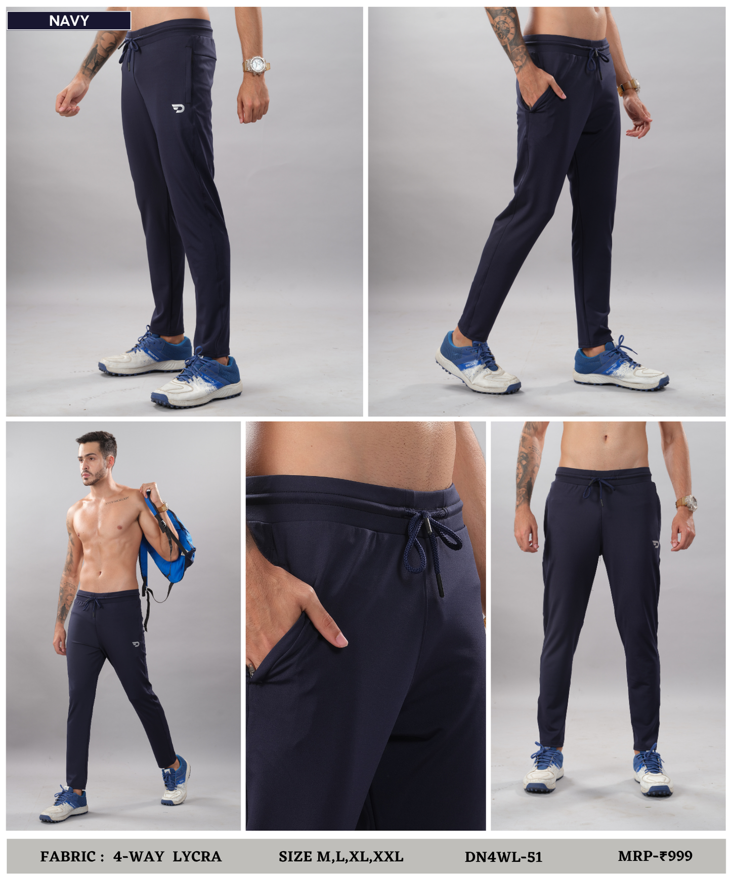 Power Trackpant - Imported 4way Taiwan Lycra Lower (GSM 280)