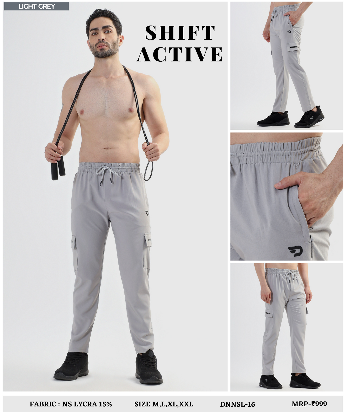 Cargo Style Trackpant – Imported Ns Parachute Lycra (145 GSM, 15% Lycra)