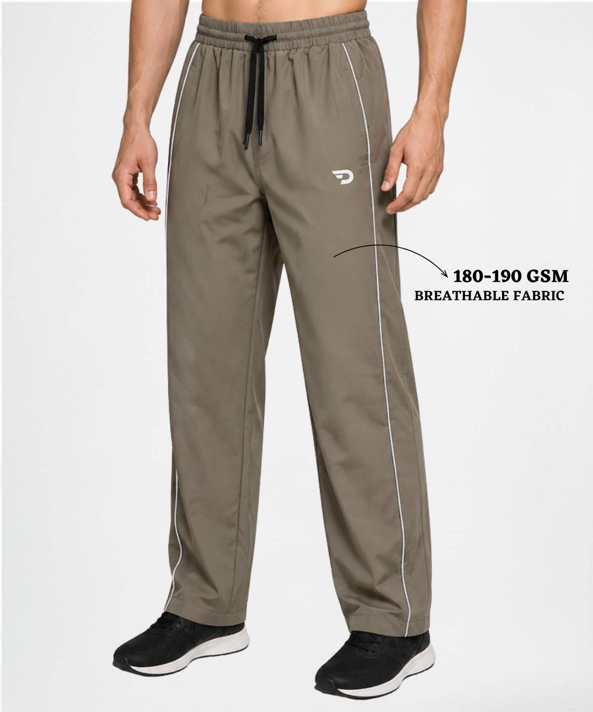 Men’s Imported NS Terry Lycra Track Pants (180 GSM) – Straight Fit with Side Piping