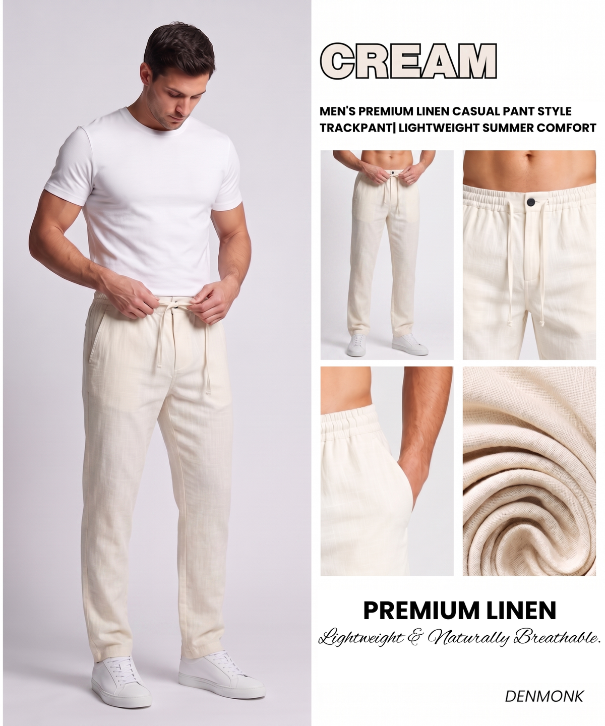 Men's Premium Linen Casual Pant | Perfect Casual Collection | Lightweight Comfort Fit