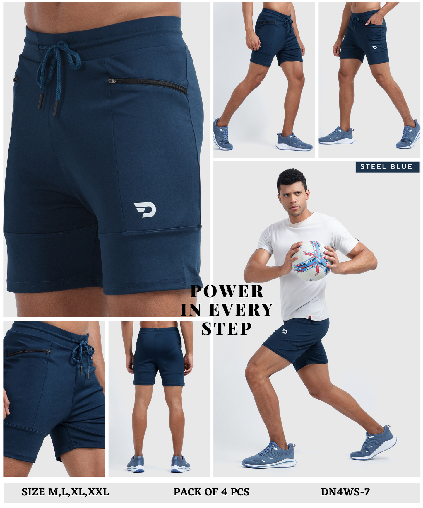 Men’s Imported 4-Way Stretch Taiwan Lycra Gym & Training Half Pant | GSM 250 | DOD