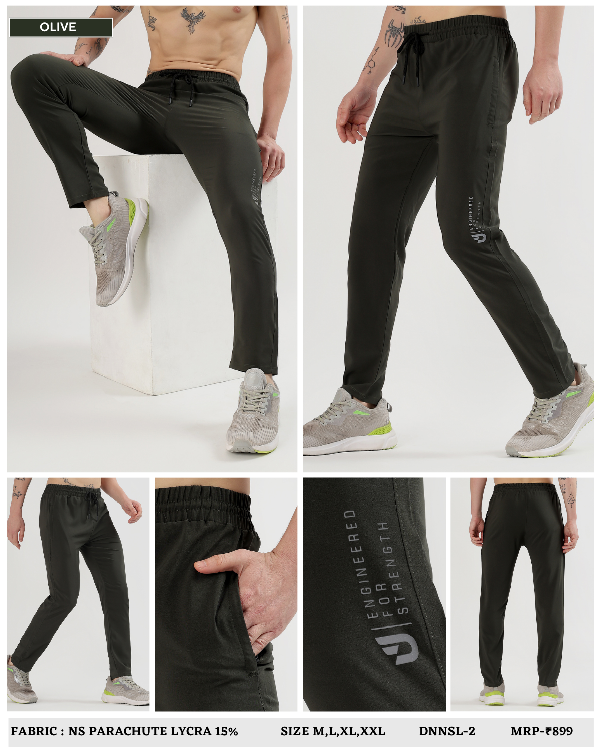 TechStretch Lowers - Imported Ns Parachute Lycra (145 GSM, 15% Lycra)