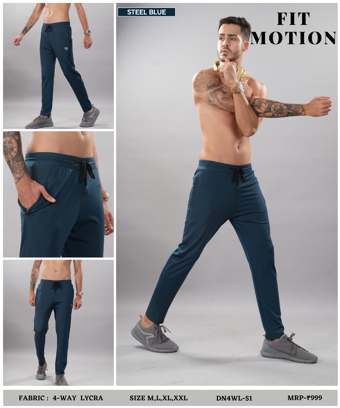 Power Trackpant - Imported 4way Taiwan Lycra Lower (GSM 280)